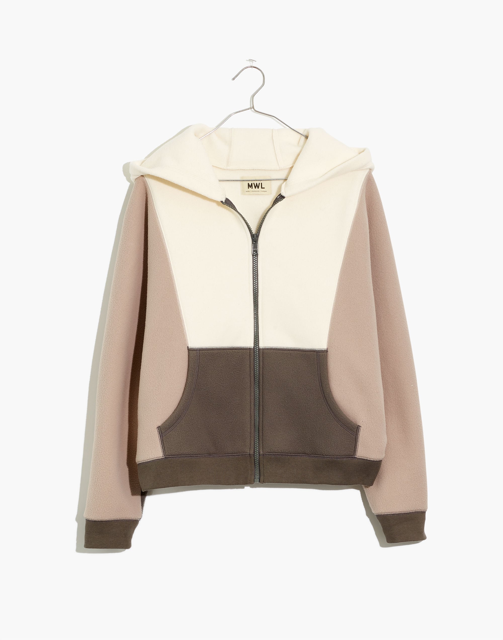 MWL Betterfleece Colorblock Zip Hoodie Sweatshirt | Madewell