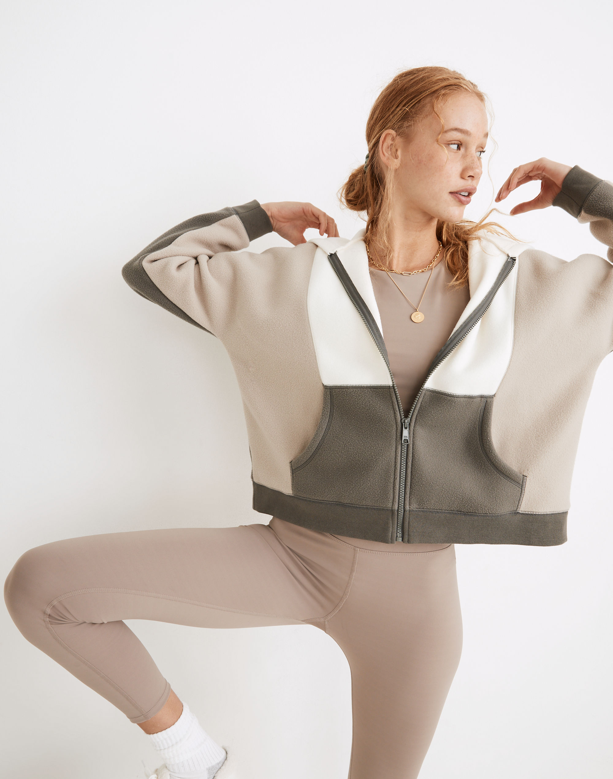 MWL Betterfleece Colorblock Zip Hoodie Sweatshirt | Madewell