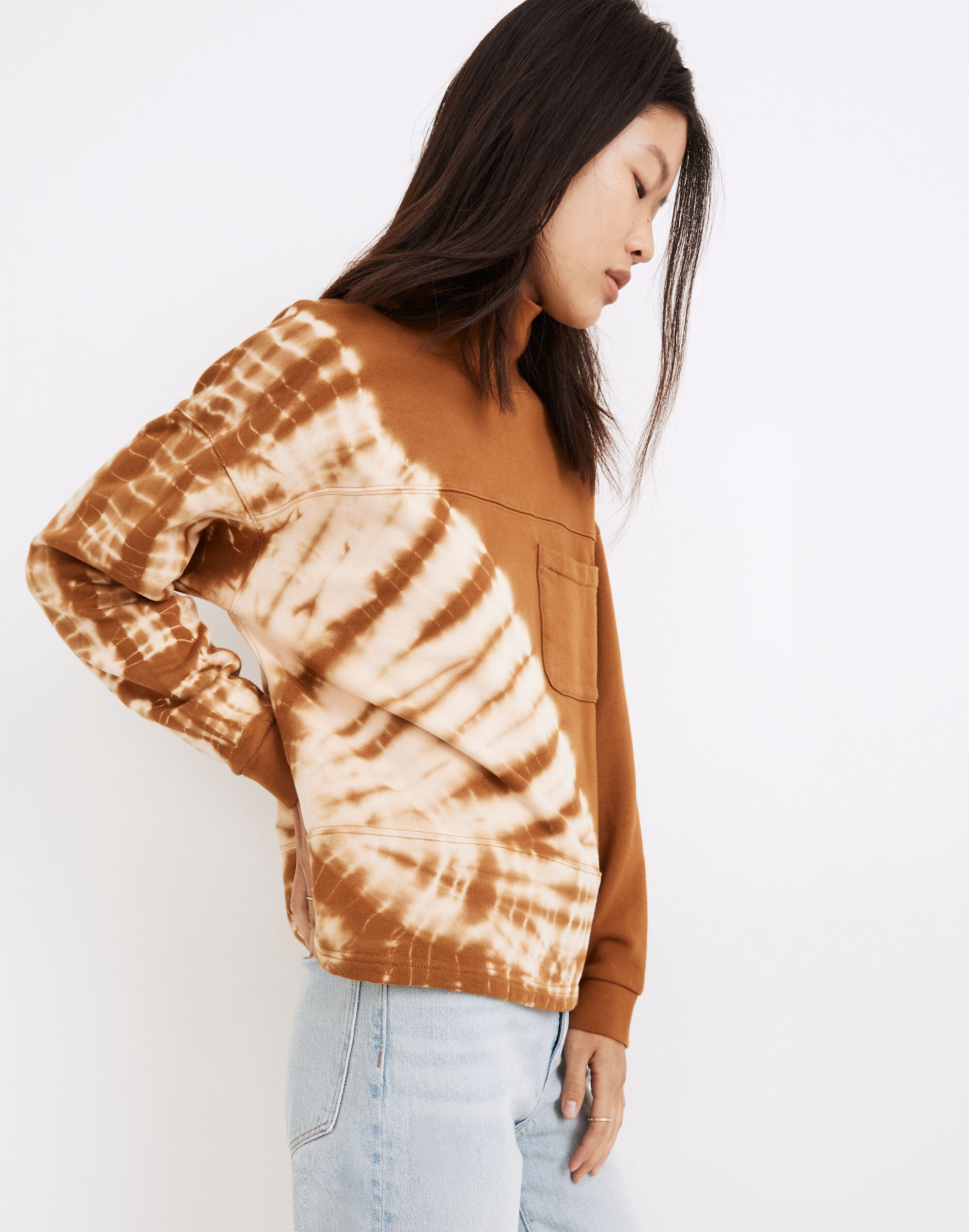 Tie-Dye (Re)sourced Cotton Mockneck Pocket Sweatshirt | Madewell