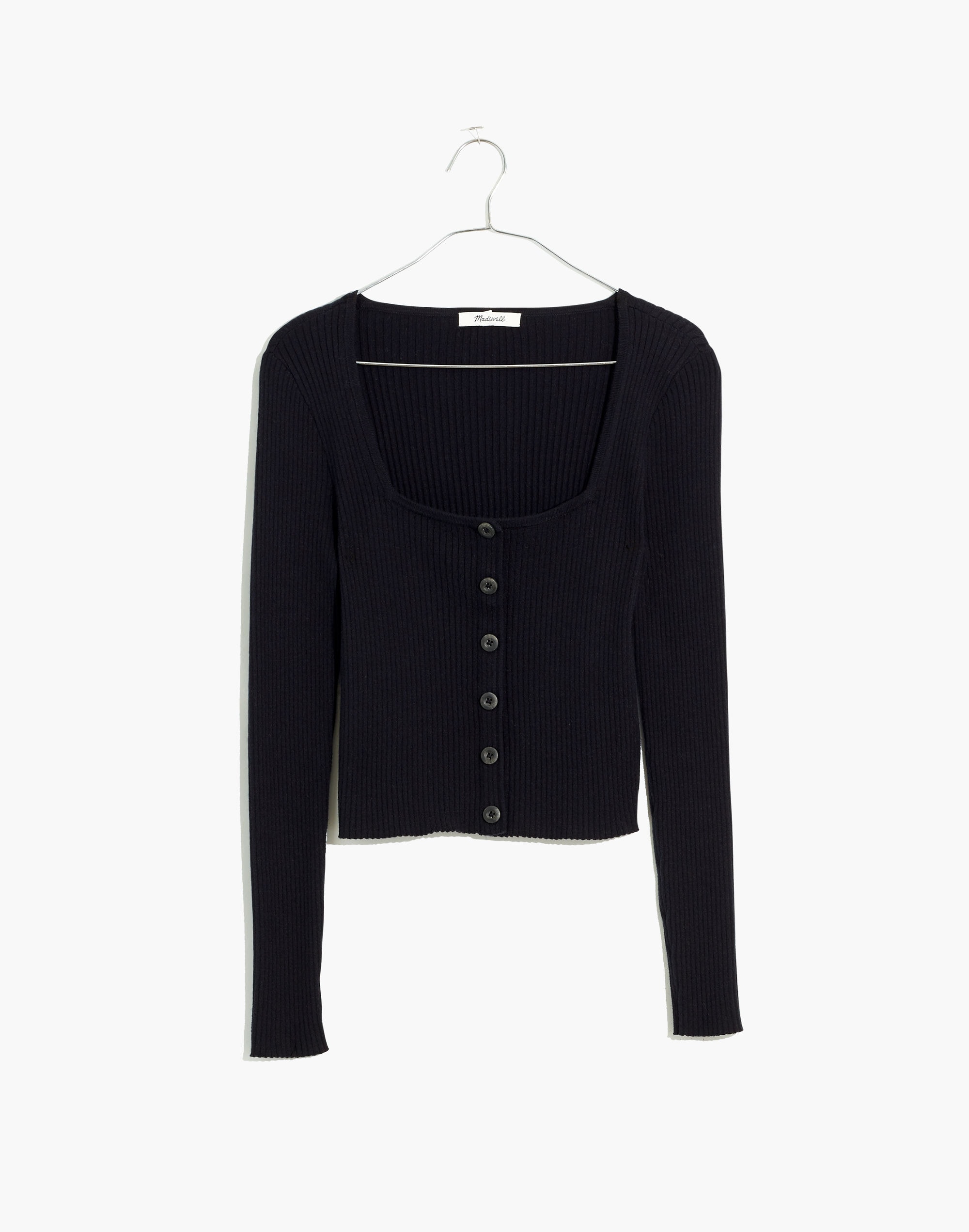 Rosseau Square-Neck Crop Cardigan Top | Madewell