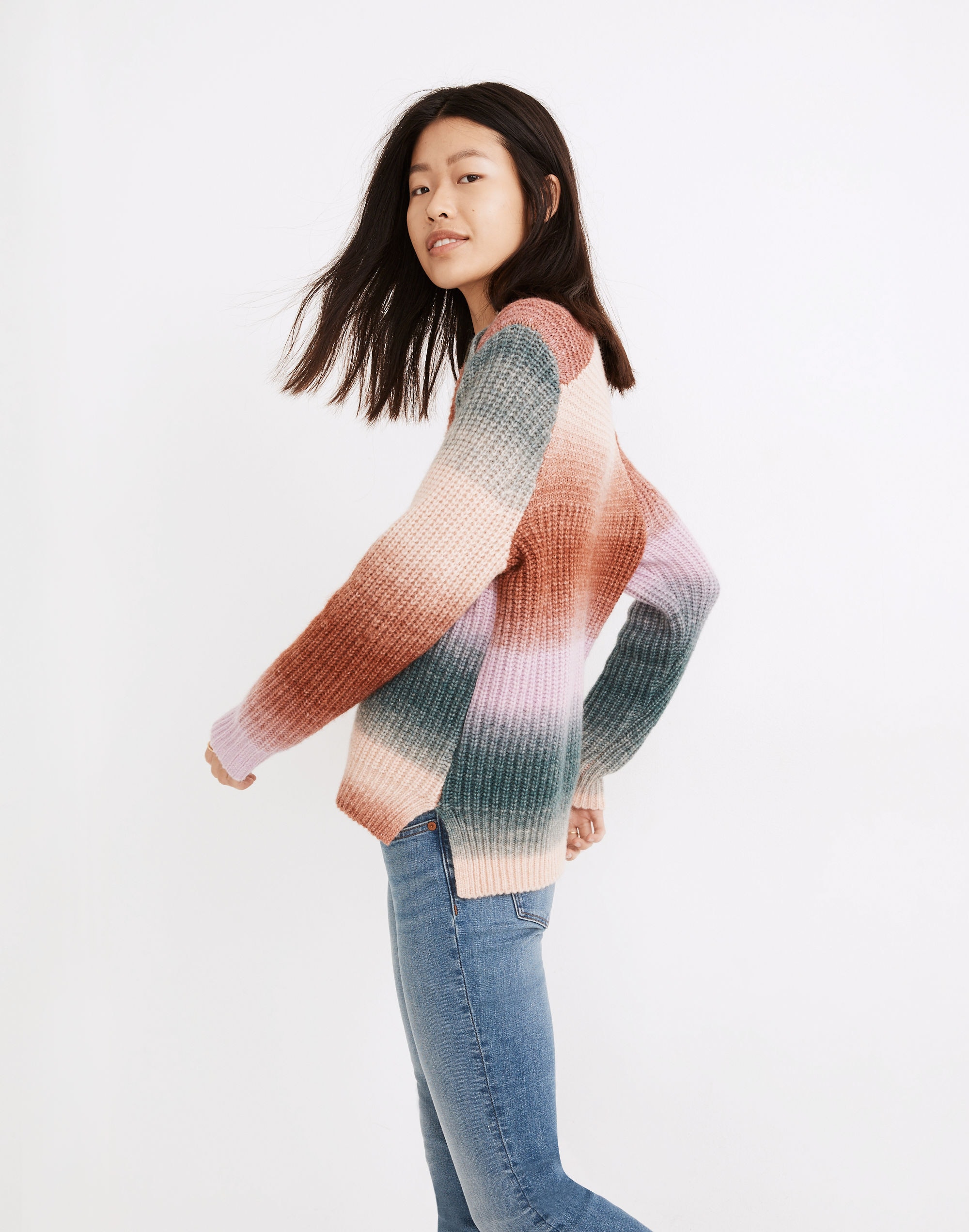 Space-Dyed Button-Shoulder Pullover Sweater | Madewell