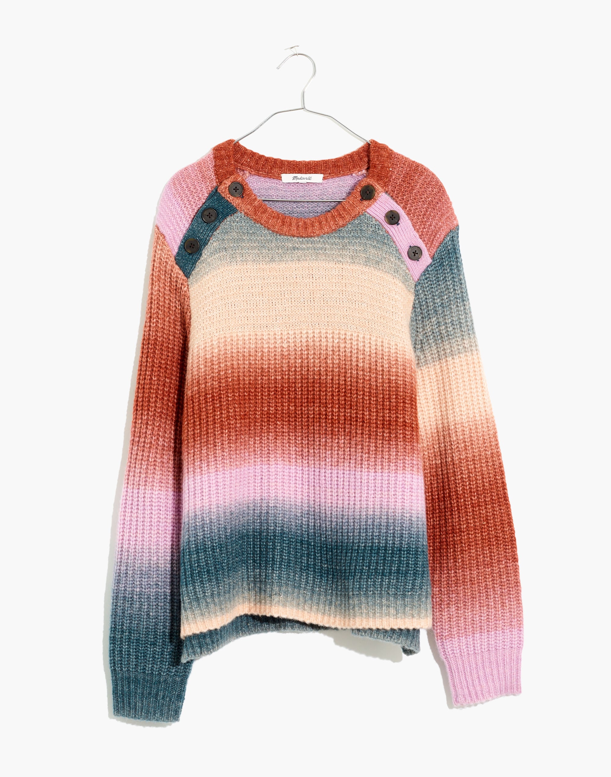 Space-Dyed Button-Shoulder Pullover Sweater | Madewell