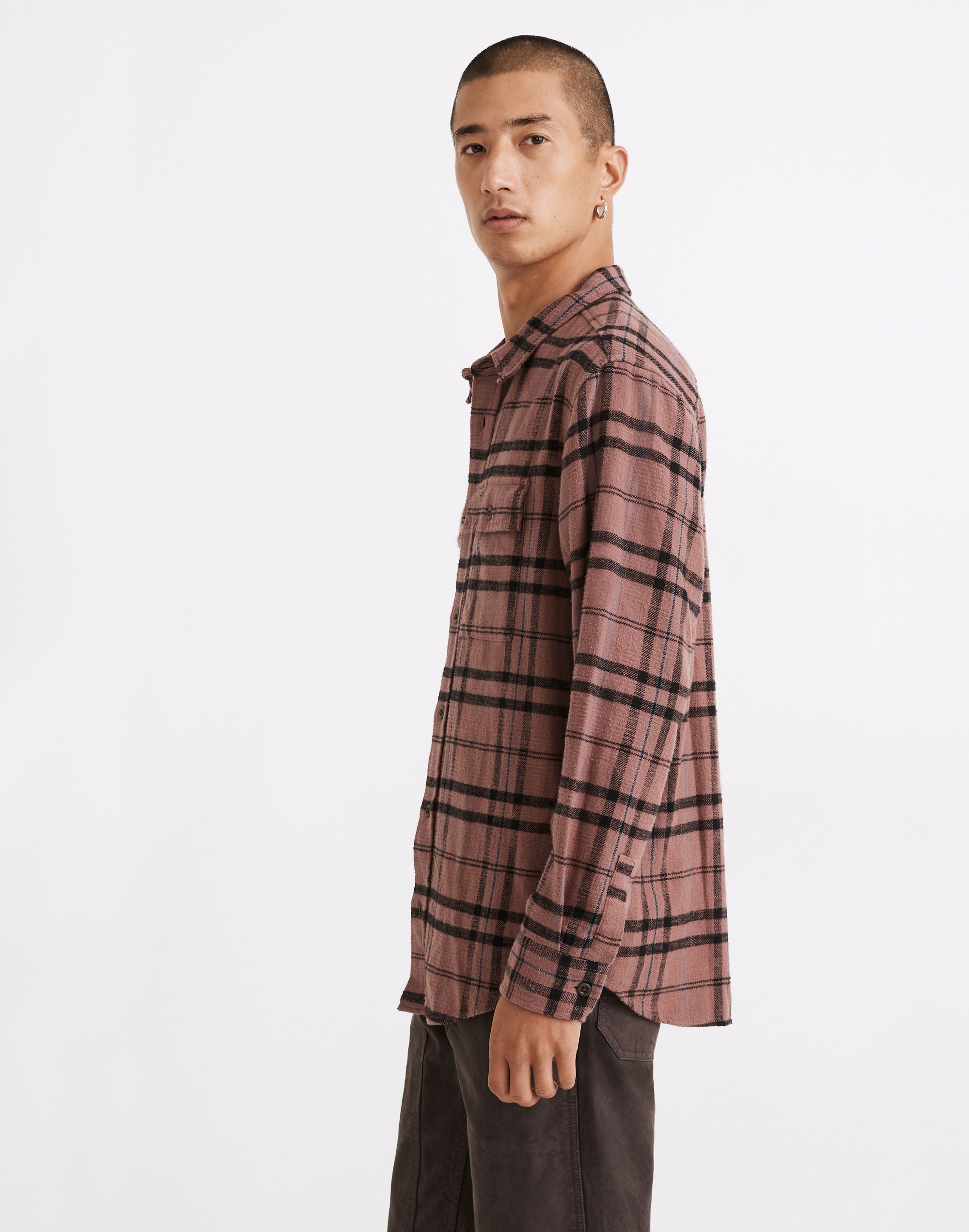 Slub Flannel Perfect Long-Sleeve Shirt Plaid | Madewell