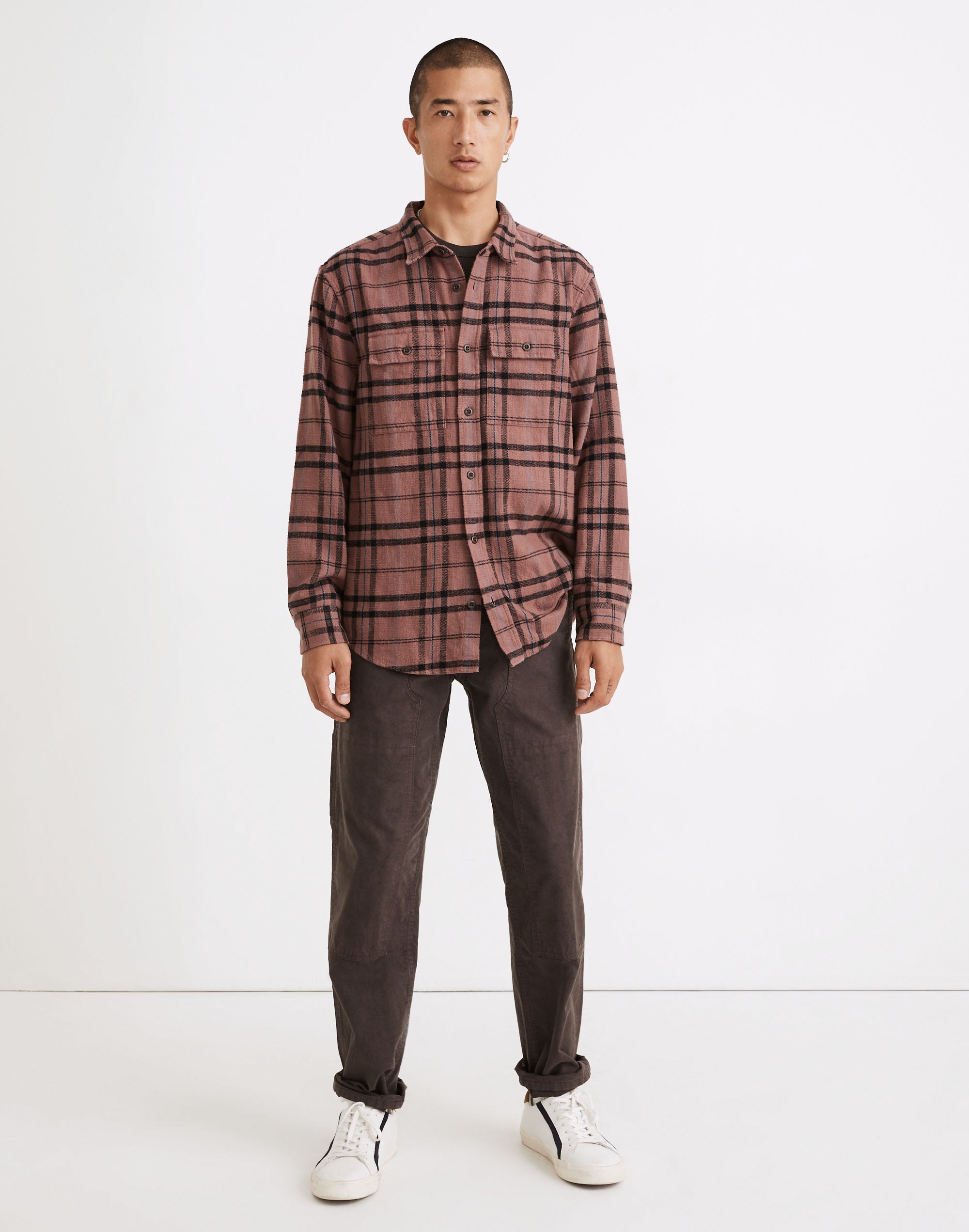 Slub Flannel Perfect Long-Sleeve Shirt Plaid | Madewell