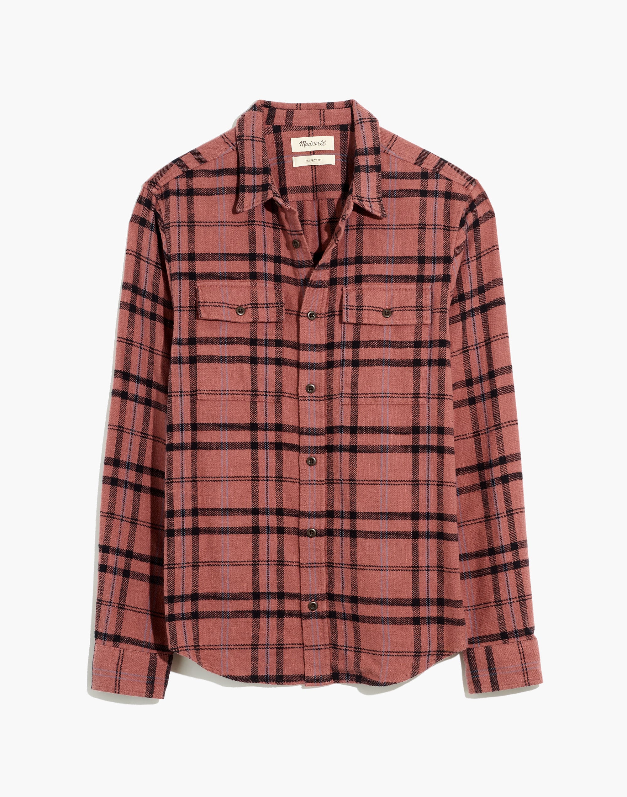 Slub Flannel Perfect Long-Sleeve Shirt Plaid | Madewell