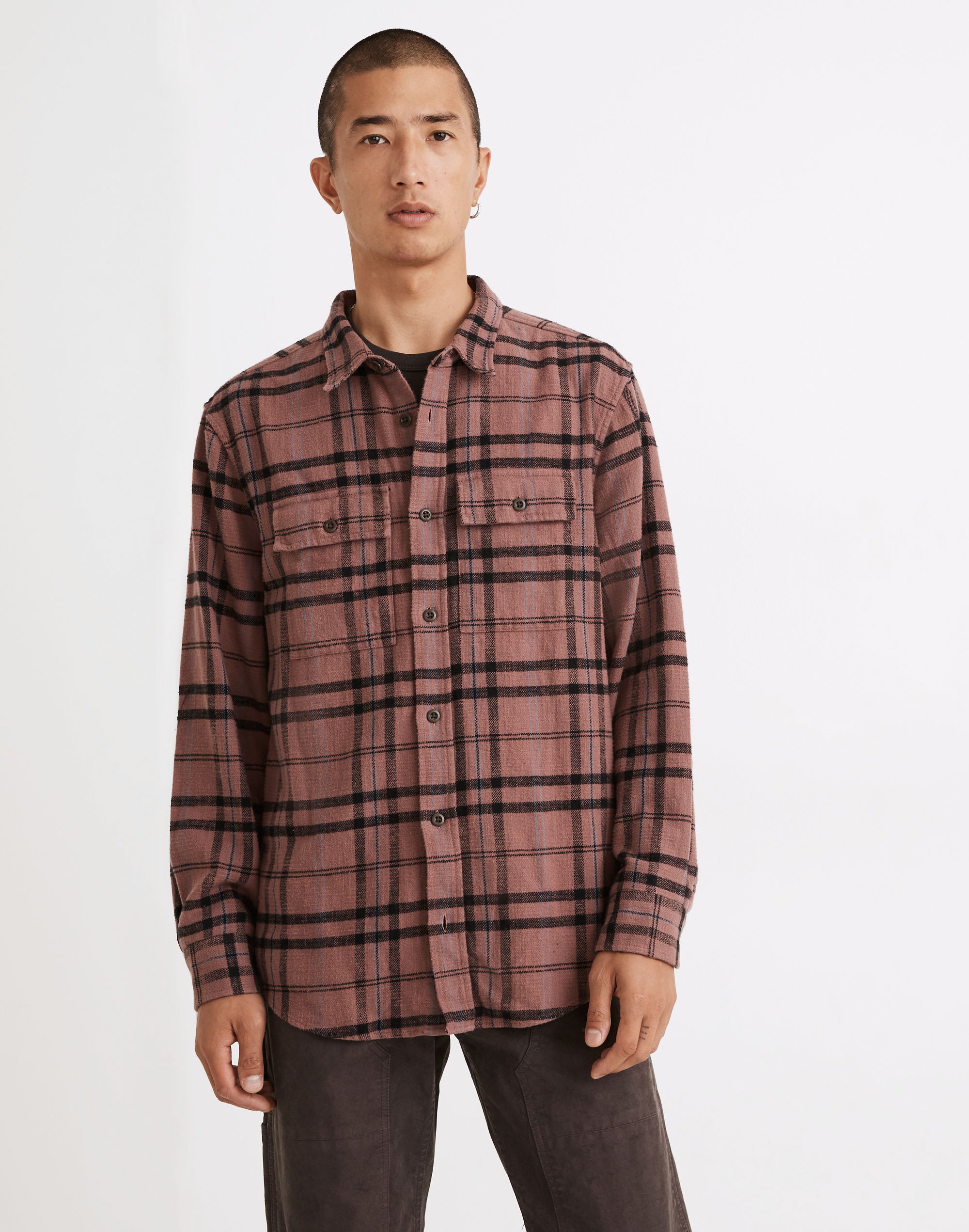 Slub Flannel Perfect Long-Sleeve Shirt Plaid | Madewell