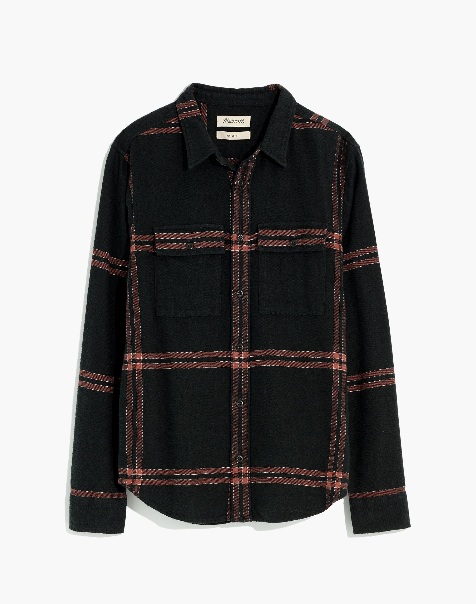 Slub Flannel Perfect Long-Sleeve Shirt in Plaid | Madewell