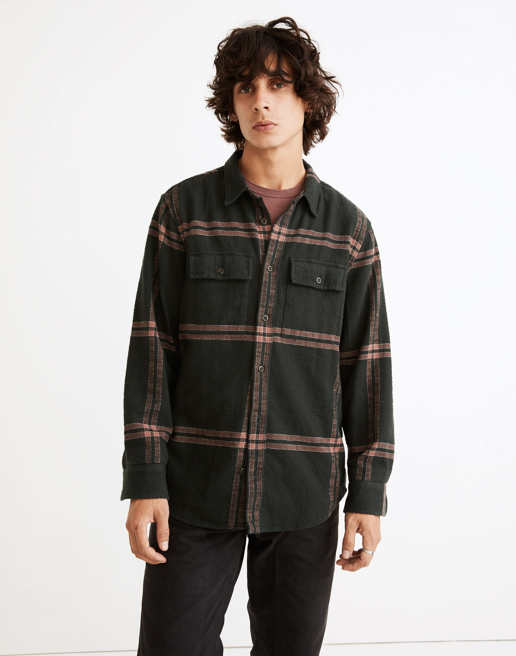 Slub Flannel Perfect Long-Sleeve Shirt in Plaid | Madewell