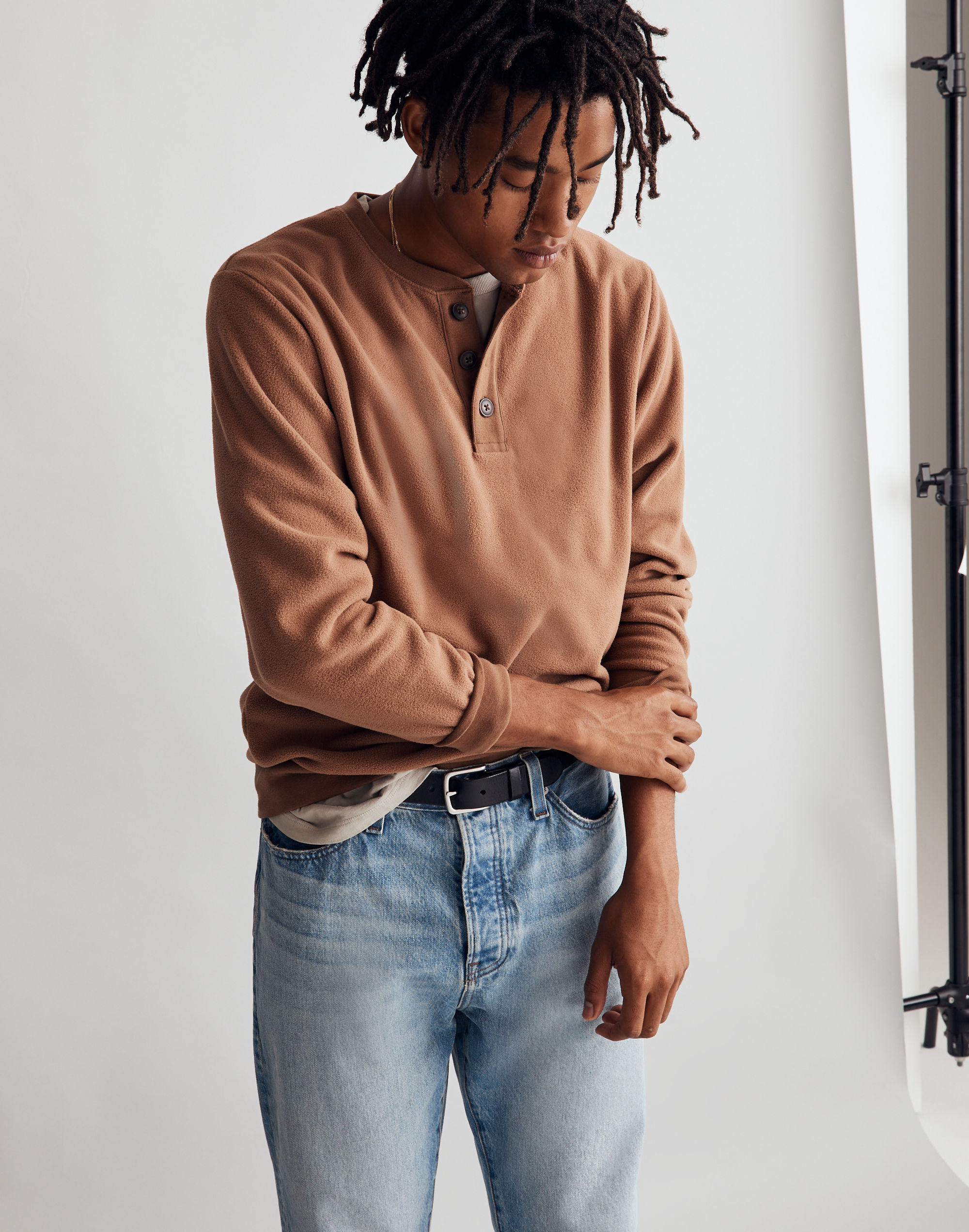 (Re)Sourced Fleece Henley Tee | Madewell