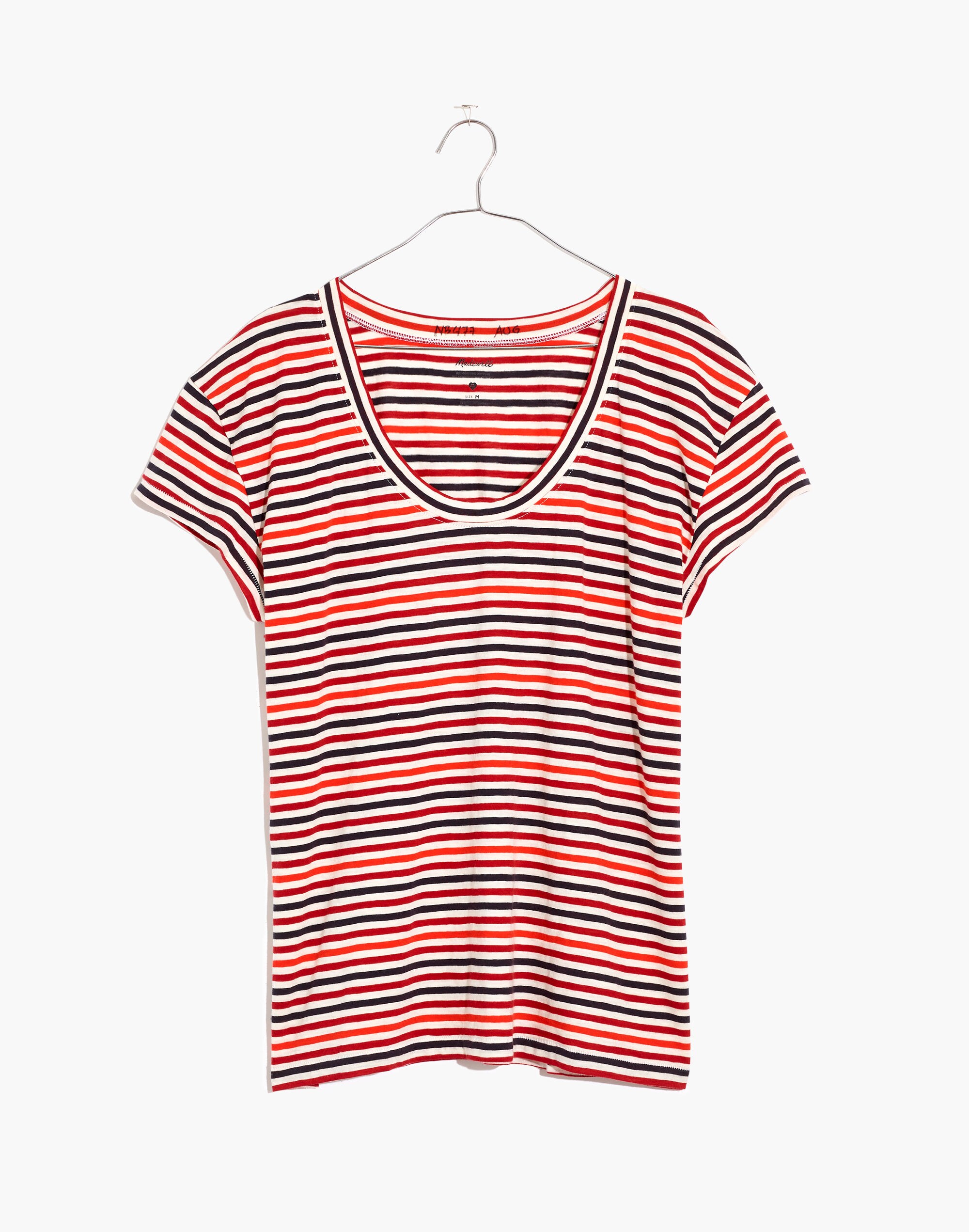 Whisper Cotton Scoopneck Tee in Bascom Stripe | Madewell