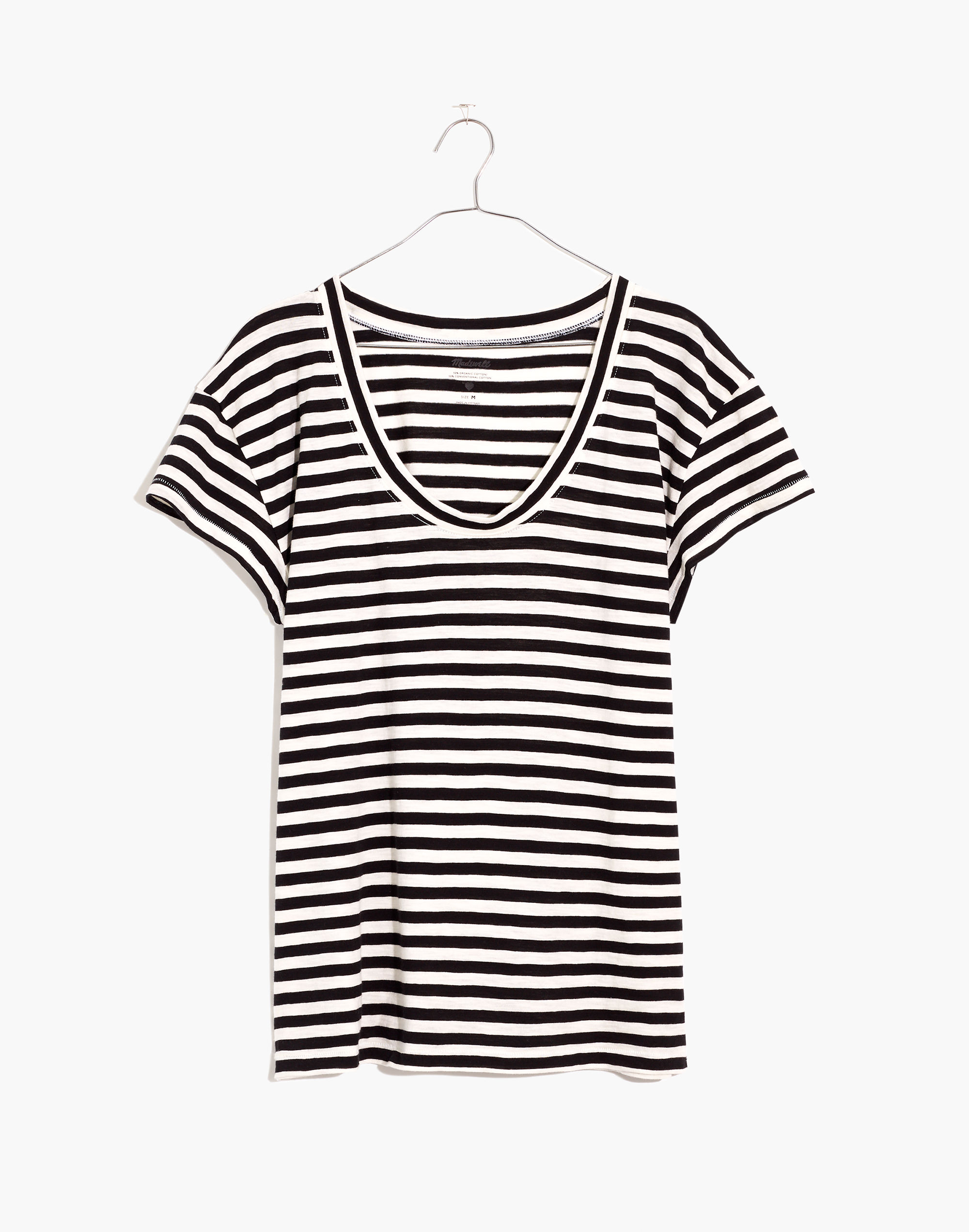 Whisper Cotton Scoopneck Tee in Pinson Stripe | Madewell