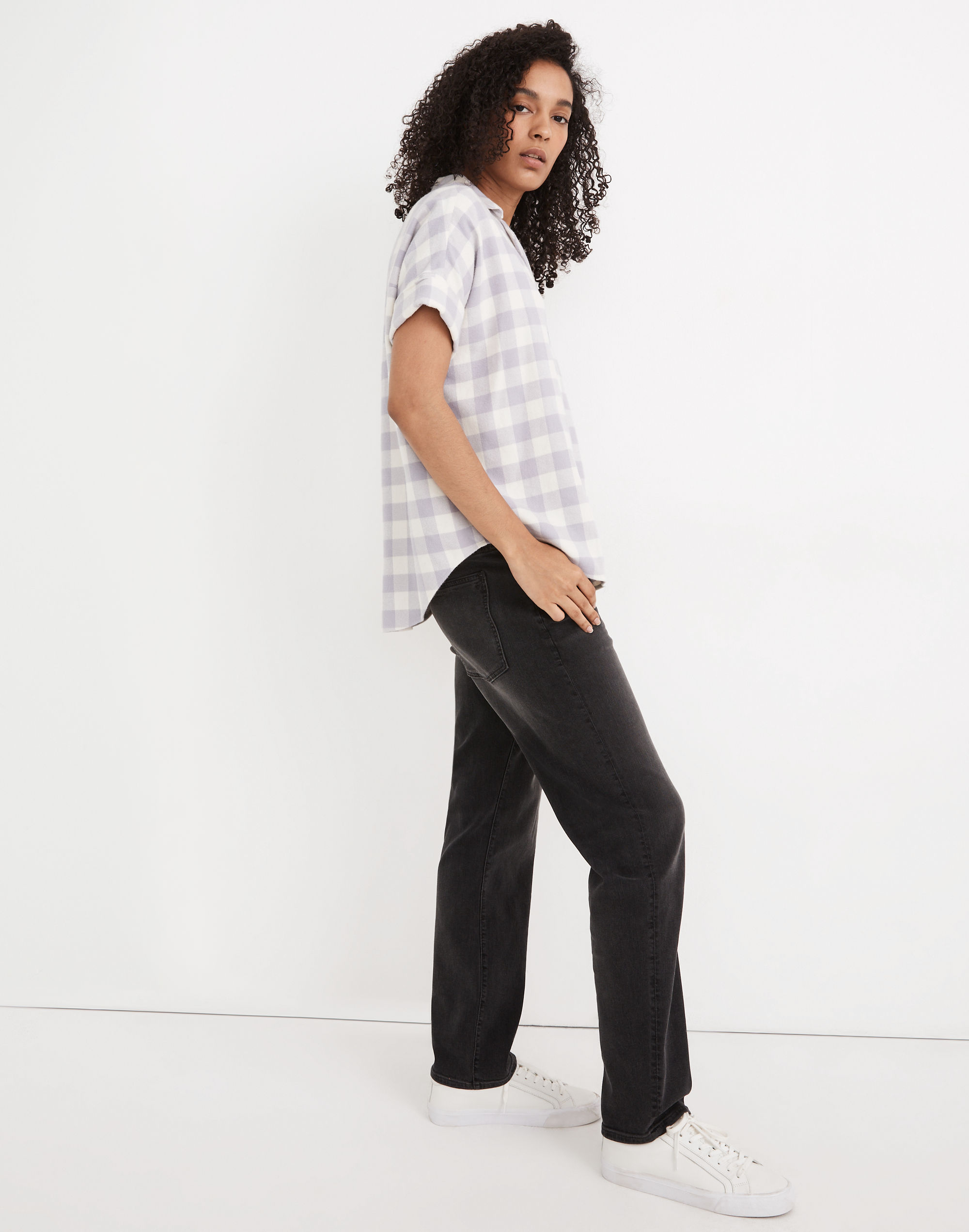 Flannel Courier Button-Back Shirt in Gingham Check | Madewell