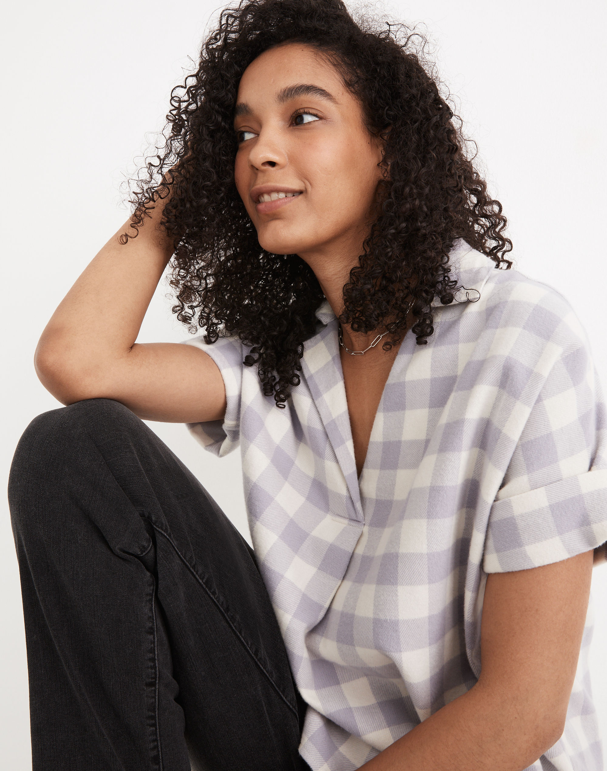 Flannel Courier Button-Back Shirt in Gingham Check | Madewell