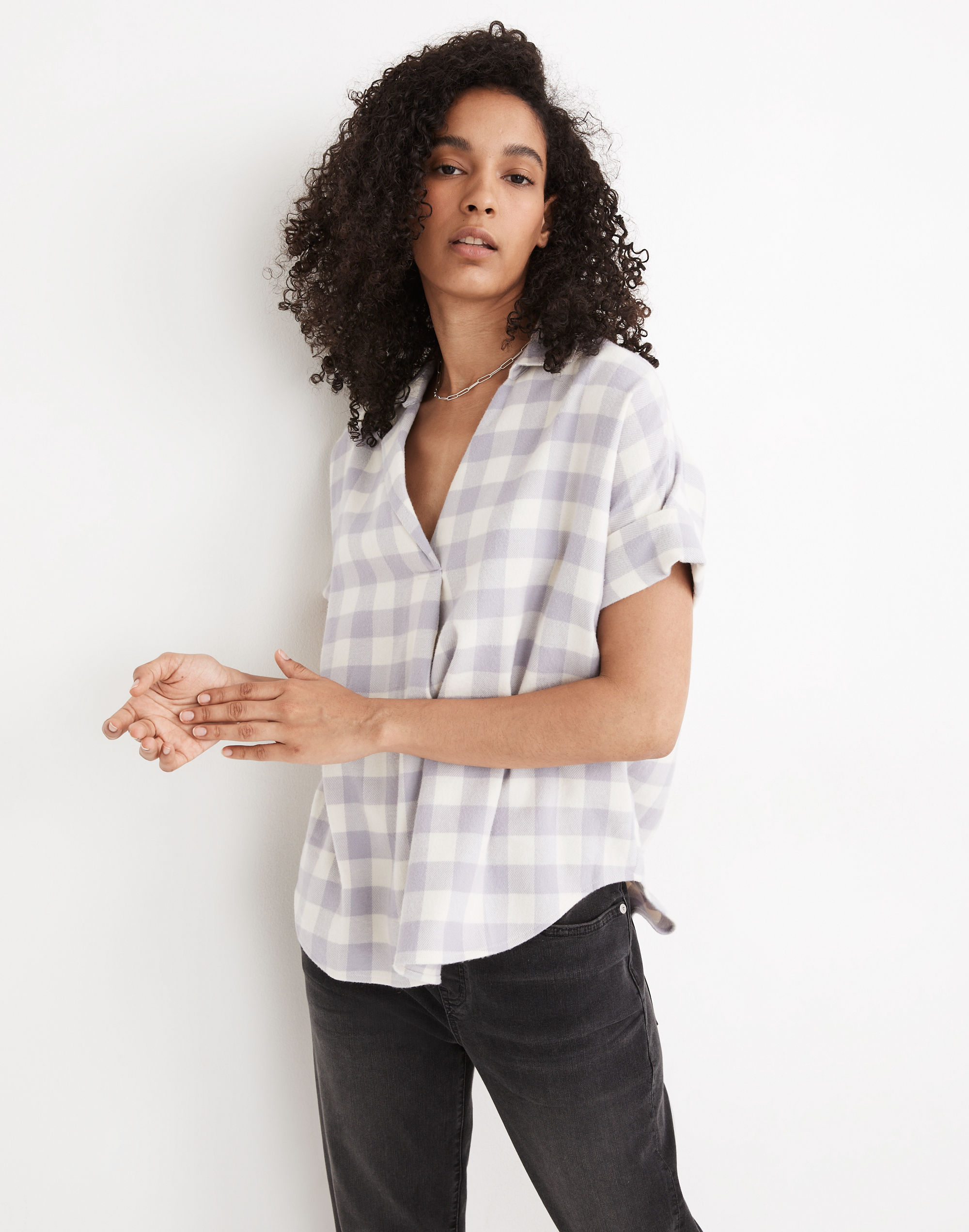 Flannel Courier Button-Back Shirt Gingham Check | Madewell