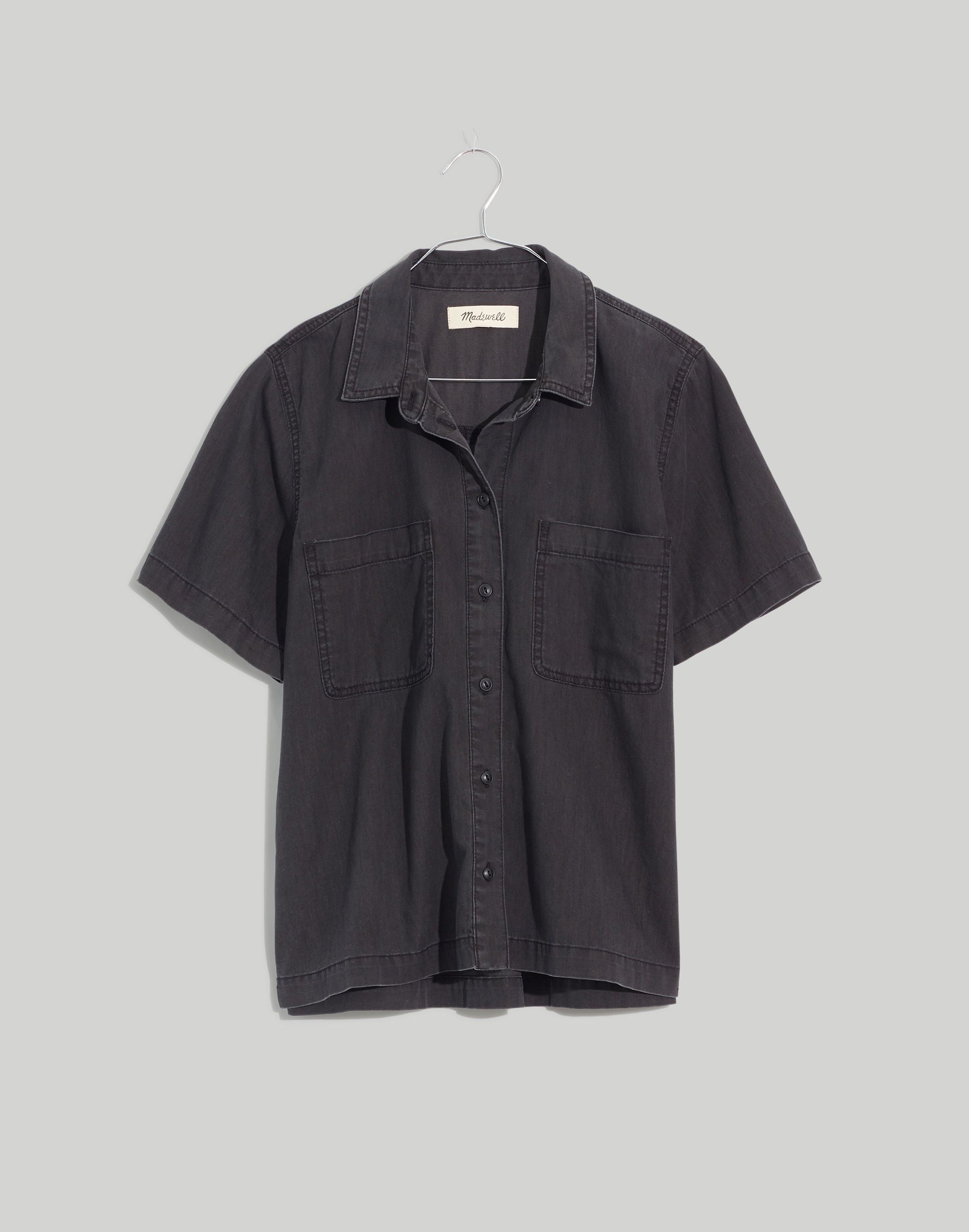 Dark Wash Denim Short Sleeve Shirt