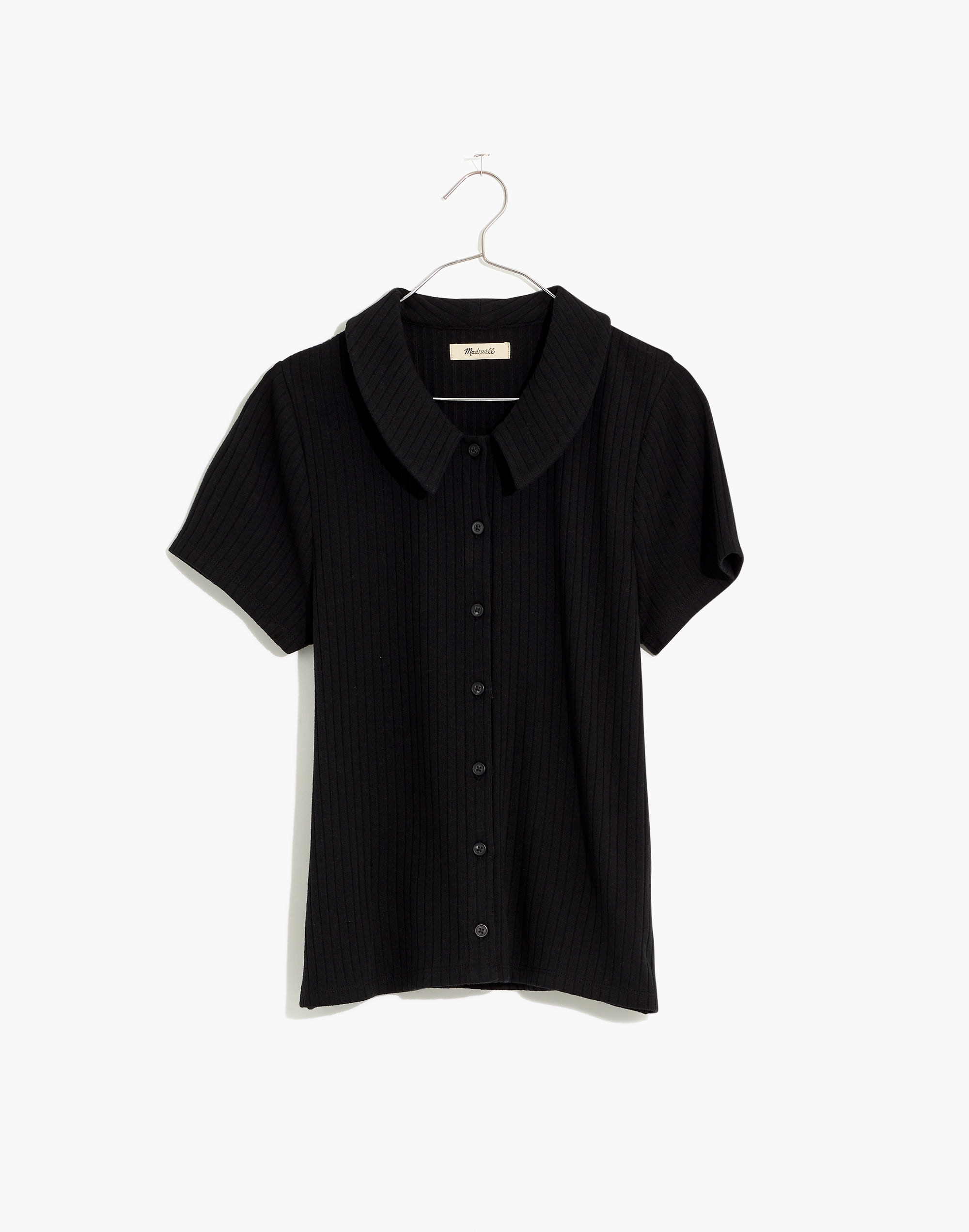 Ribbed Polo Button-Front Tee | Madewell