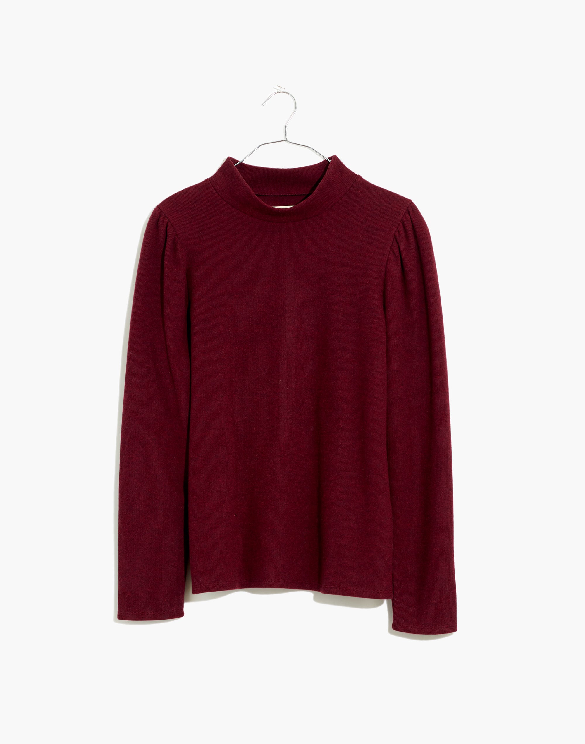 (Re)sourced Plush Mockneck Puff-Sleeve Top | Madewell