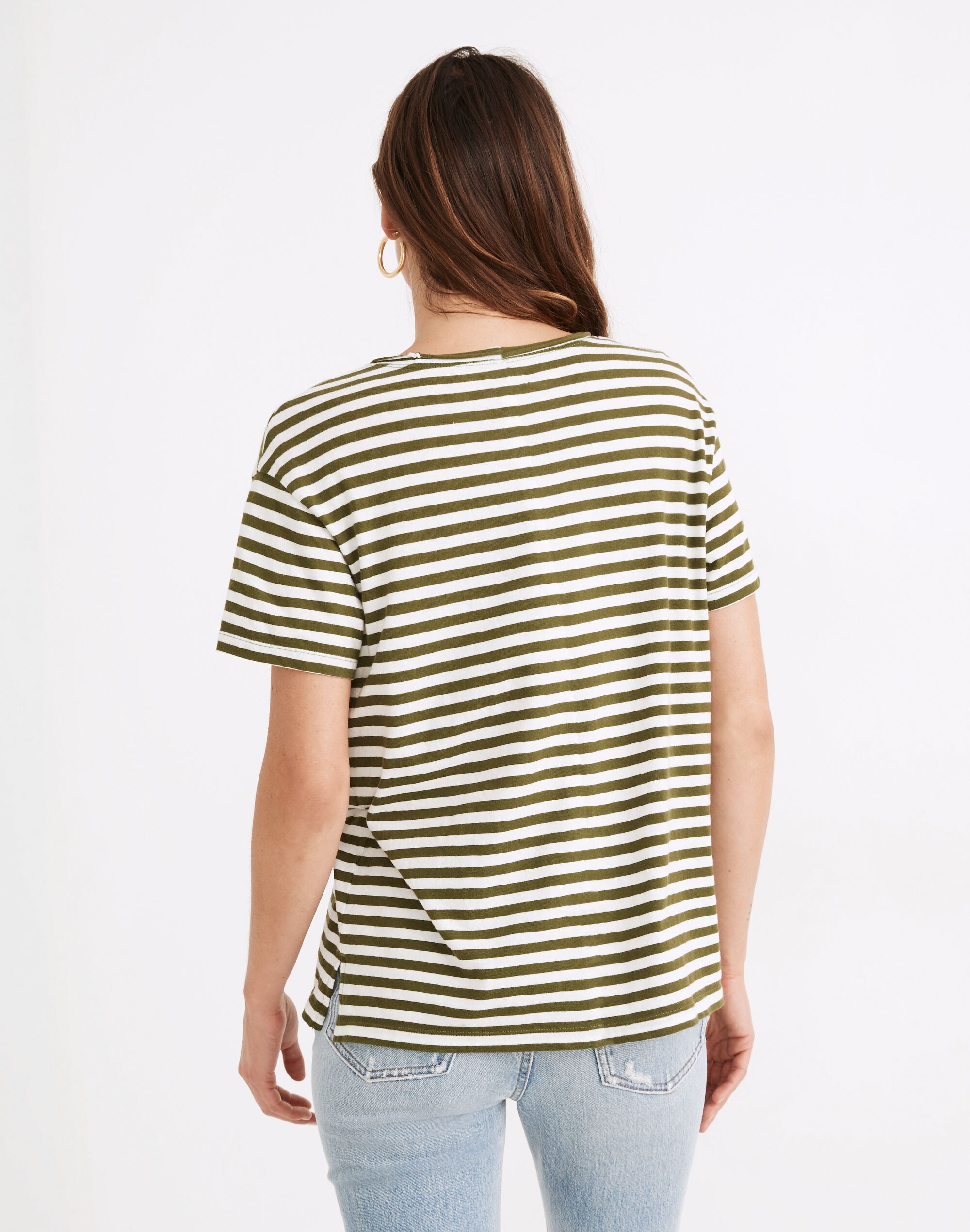 Softfade Cotton Oversized Pocket Tee in Cahita Stripe | Madewell