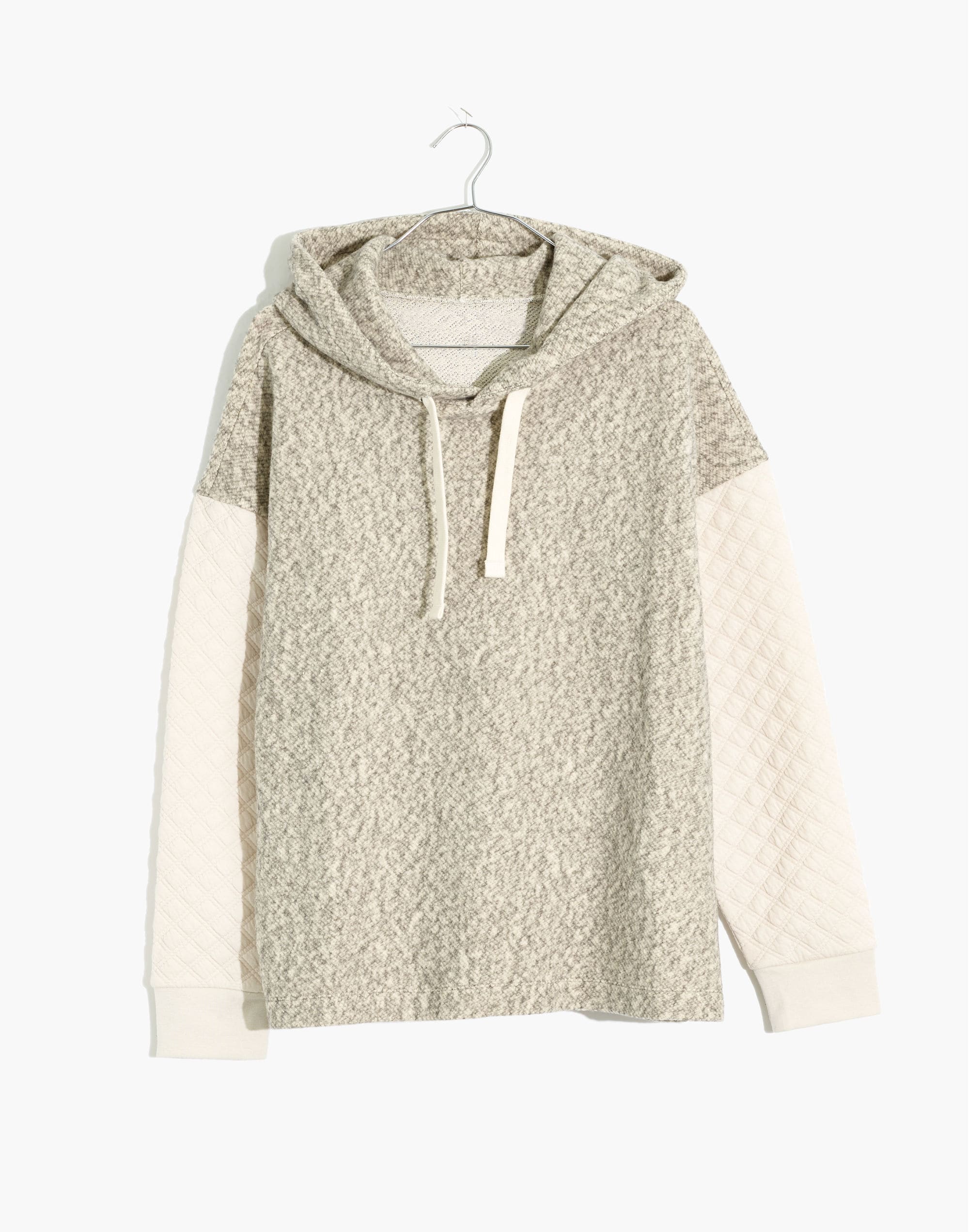 Quilted-Sleeve Hoodie Sweatshirt | Madewell