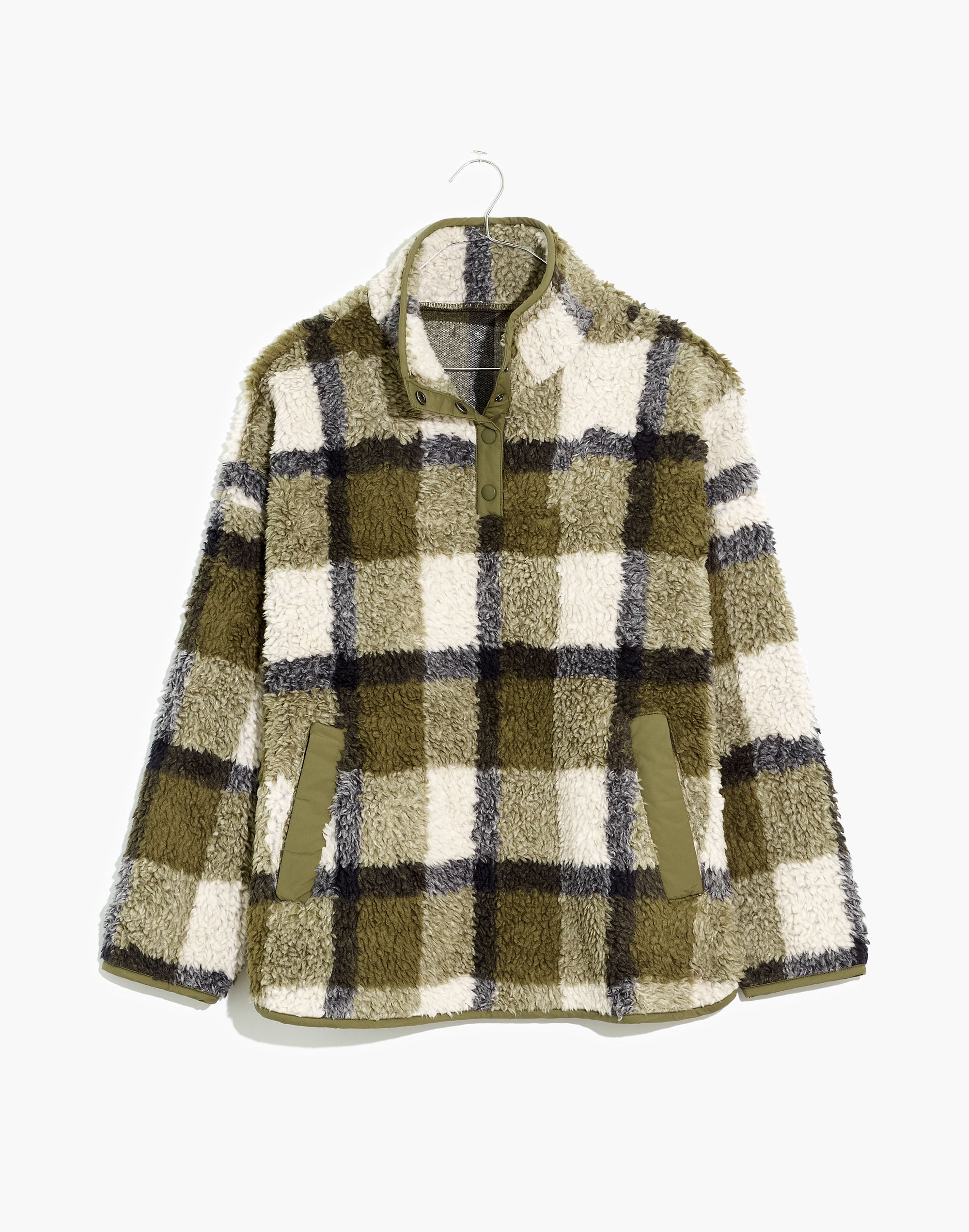 (Re)sourced Sherpa Popover Tunic Jacket in Plaid | Madewell