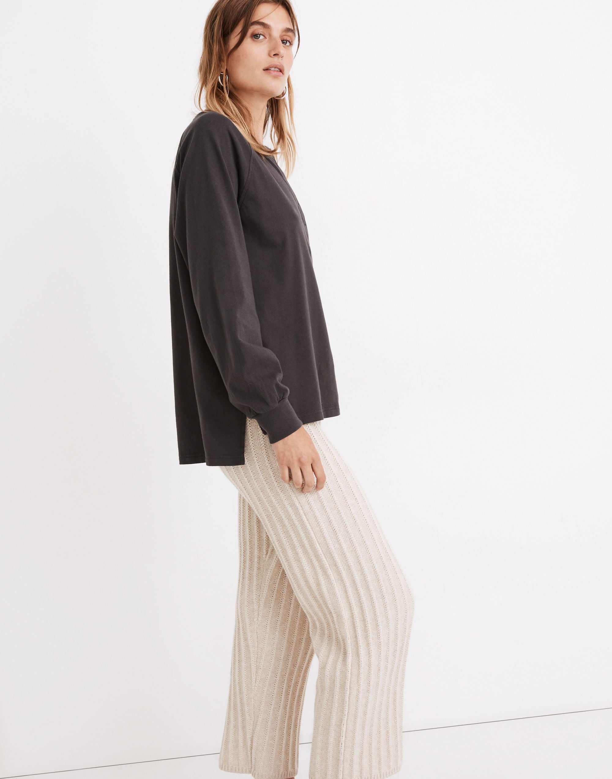 (Re)sourced Cotton Henley Relaxed Tee | Madewell