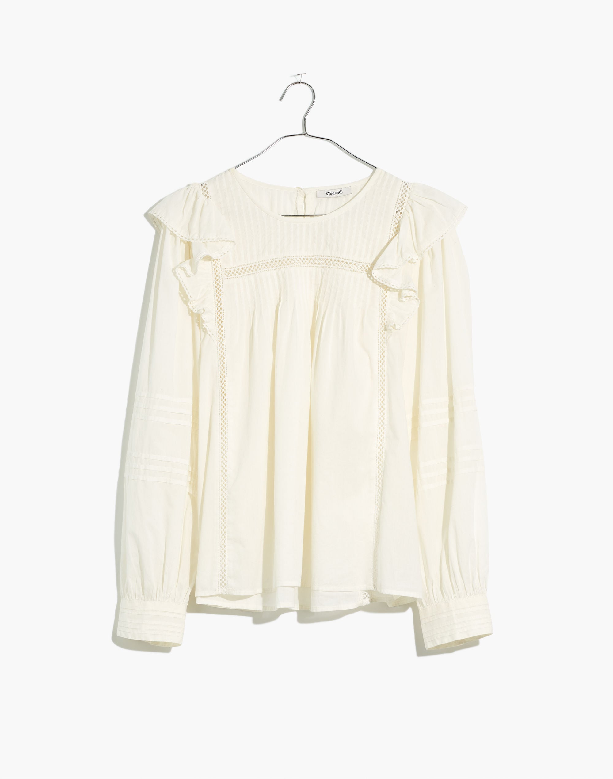 Full-Sleeve Pintuck Ruffle Top | Madewell