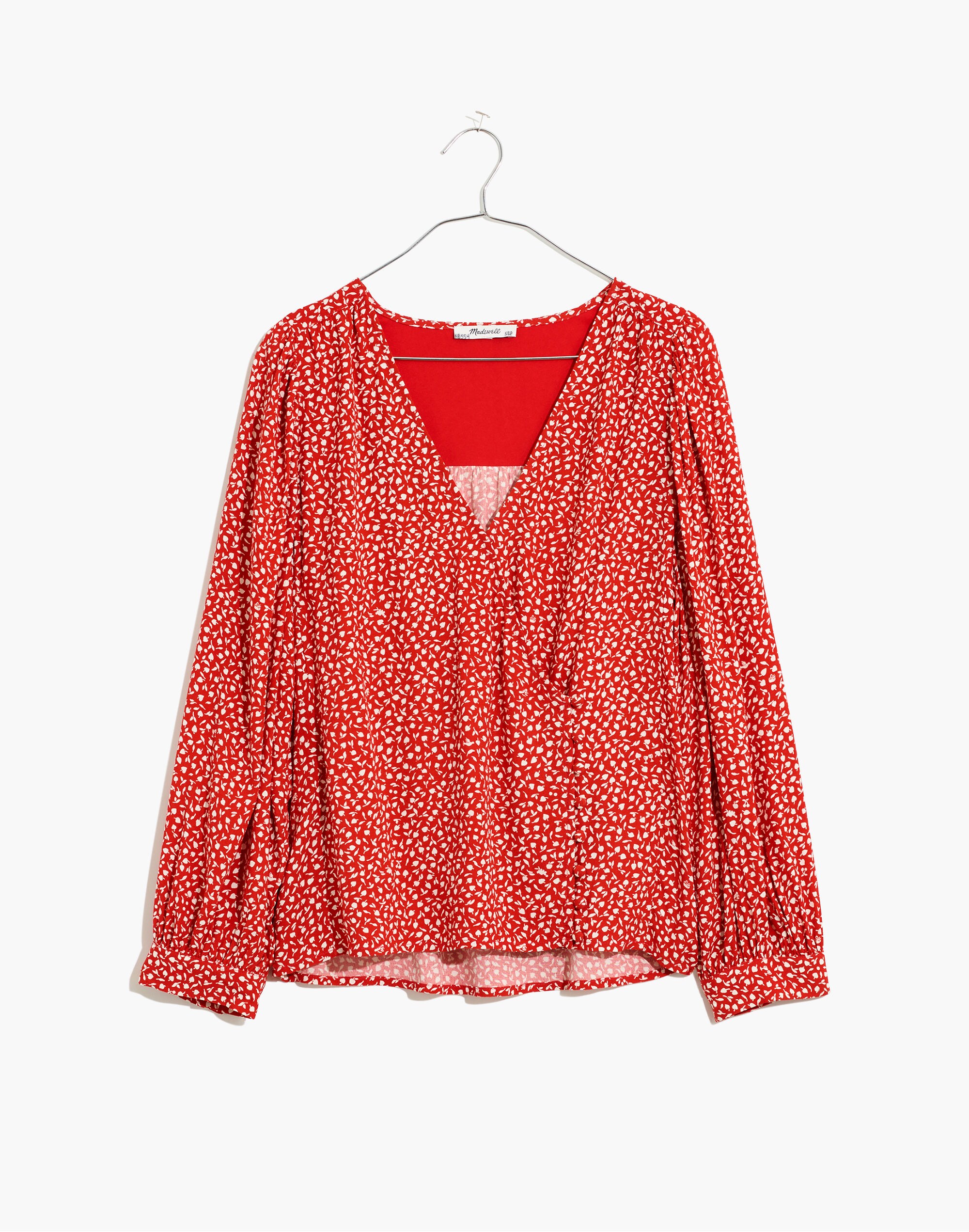 Kinston Side-Button Wrap Top Park Picnic | Madewell