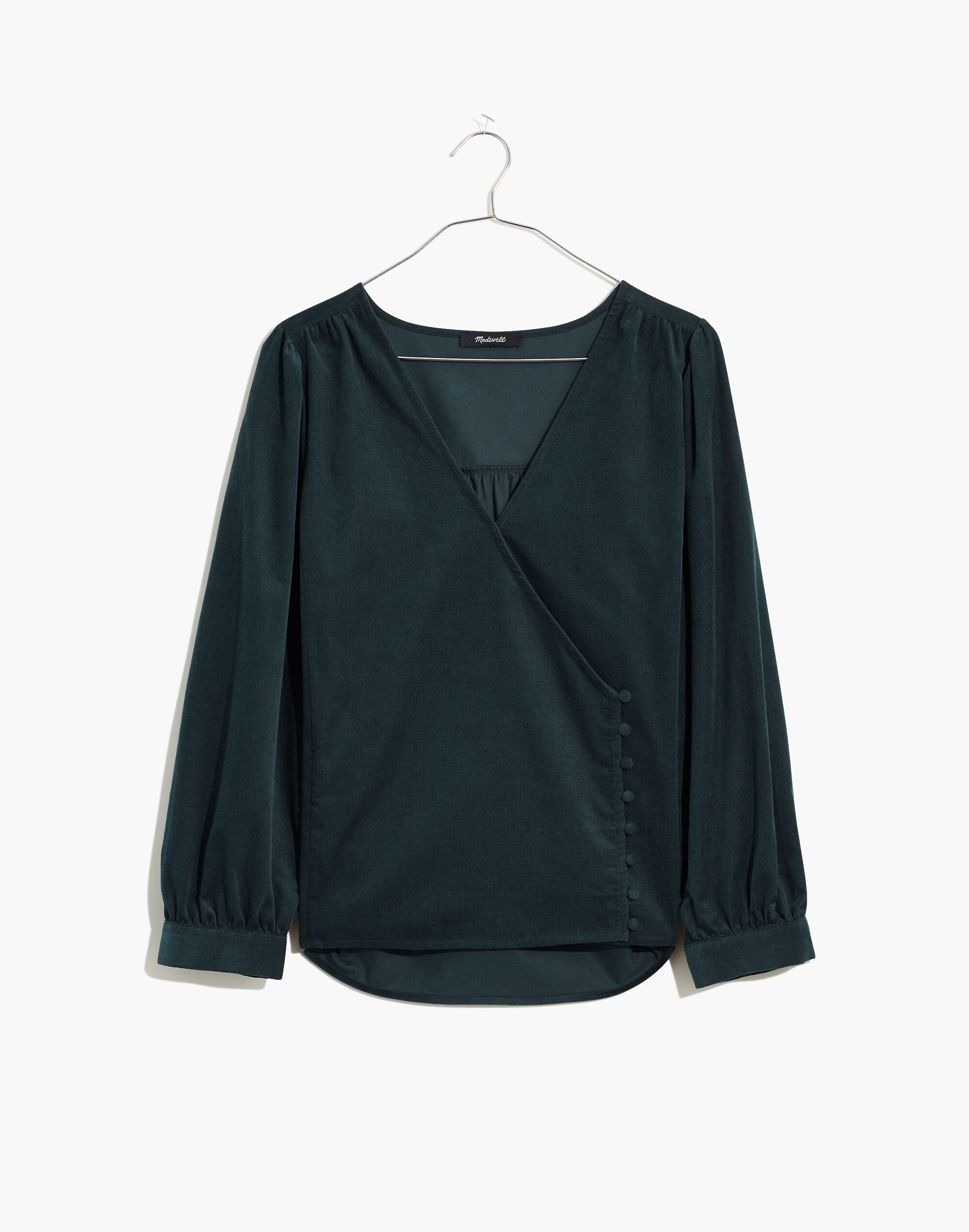 Corduroy Kinston Side-Button Wrap Top | Madewell