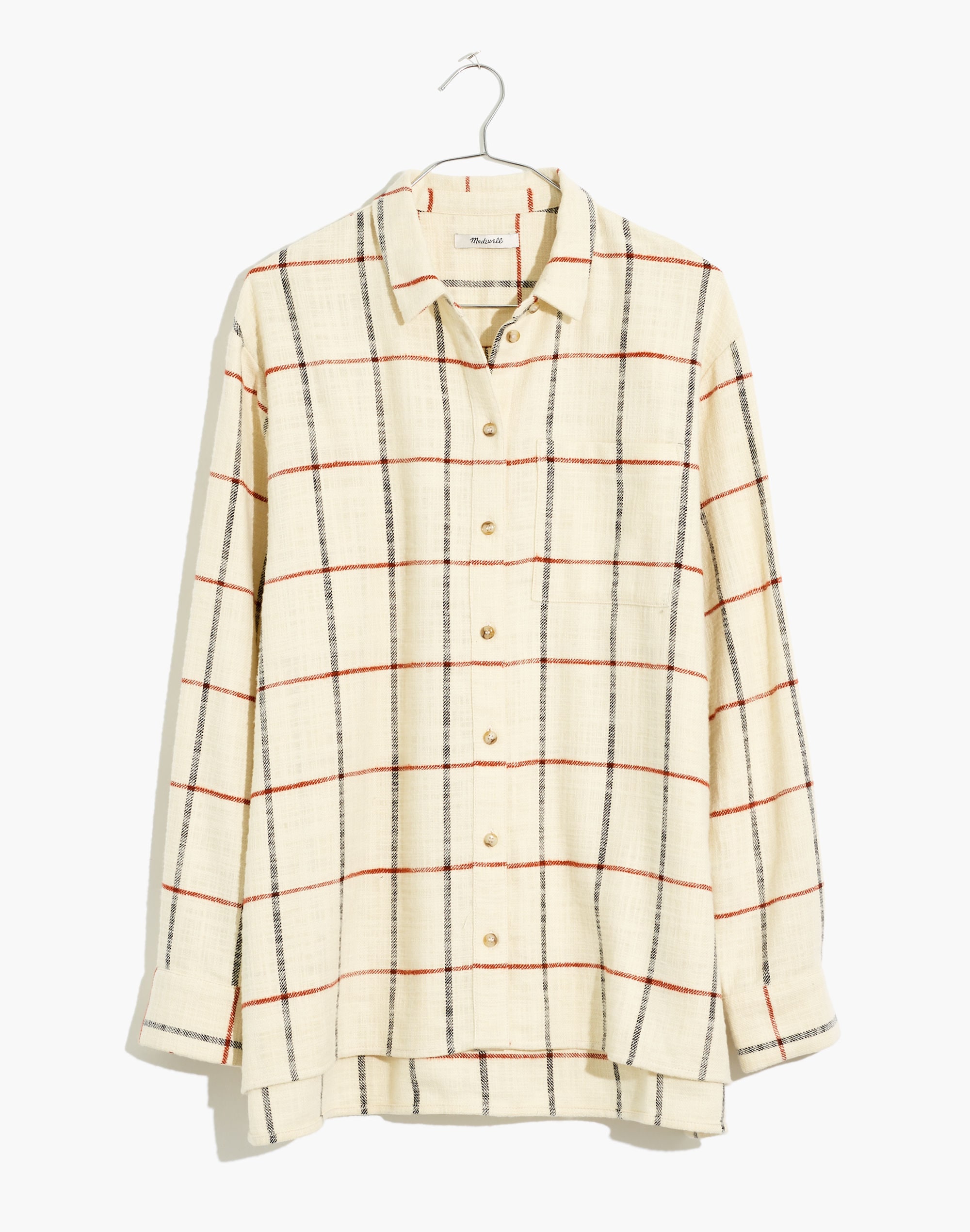 Flannel Oversized Ex-Boyfriend Shirt Windowpane | Madewell