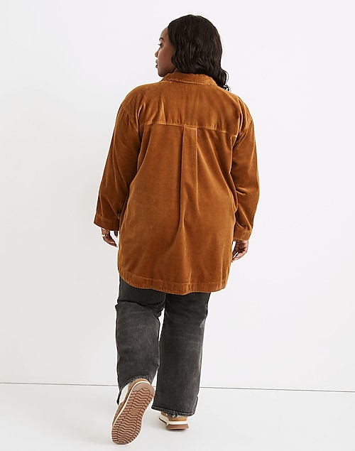 Whyessa Collared Two-Tone Corduroy Jacket