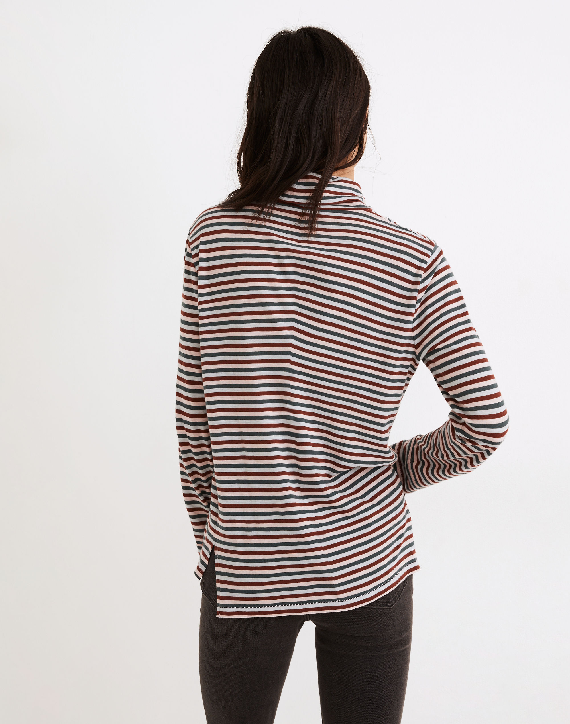 Whisper Cotton Turtleneck in Herrick Stripe | Madewell