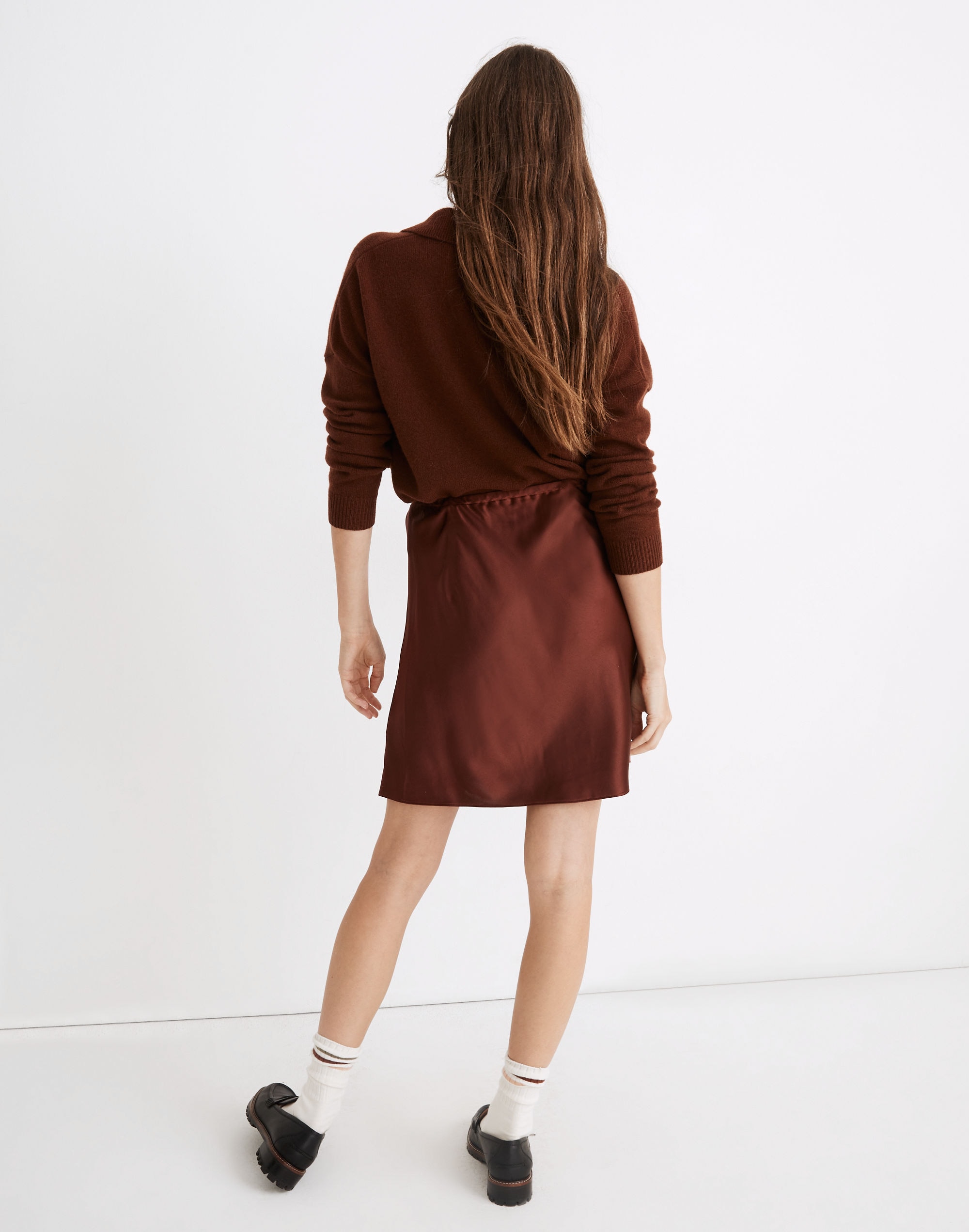 Drawstring Mini Slip Skirt | Madewell