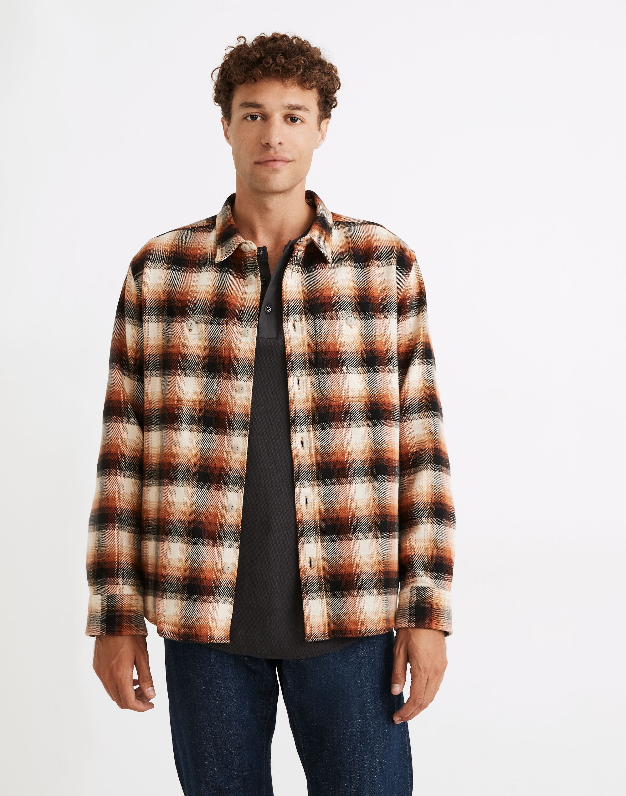 Brushed Flannel Easy Long-Sleeve Shirt Plaid | Madewell