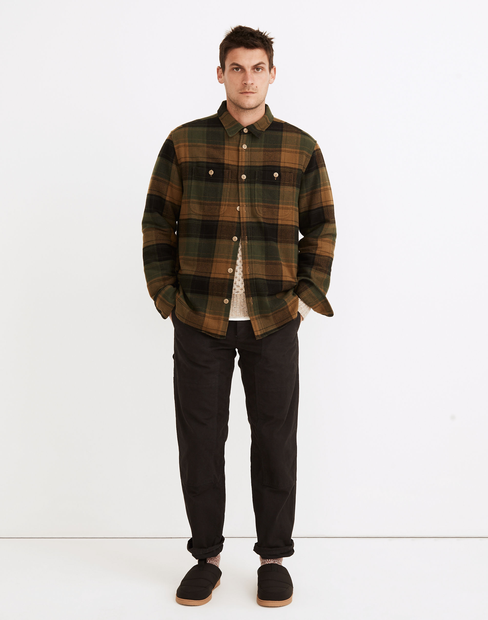 Brushed Flannel Easy Long-Sleeve Shirt in Plaid | Madewell