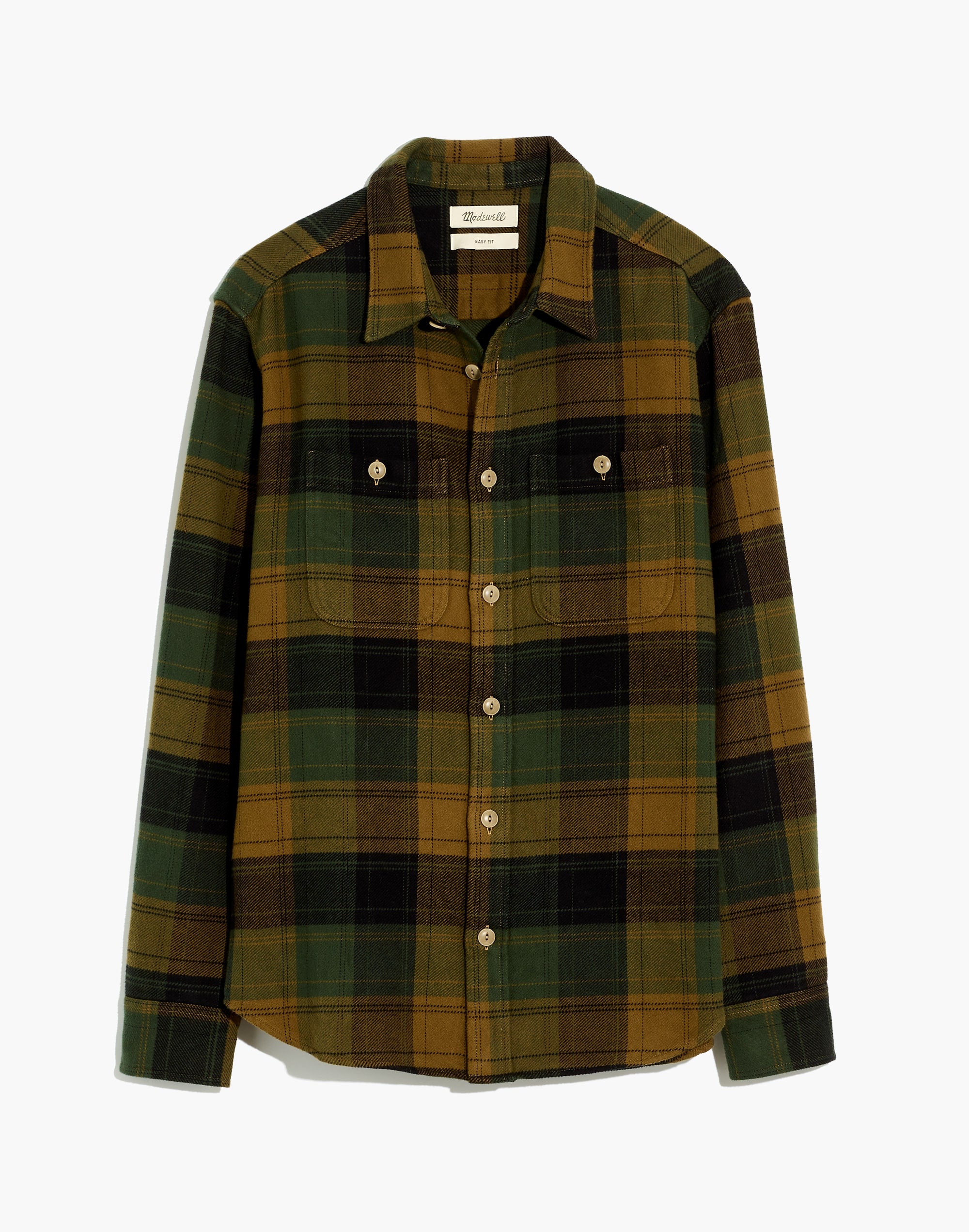 Brushed Flannel Easy Long-Sleeve Shirt in Plaid | Madewell