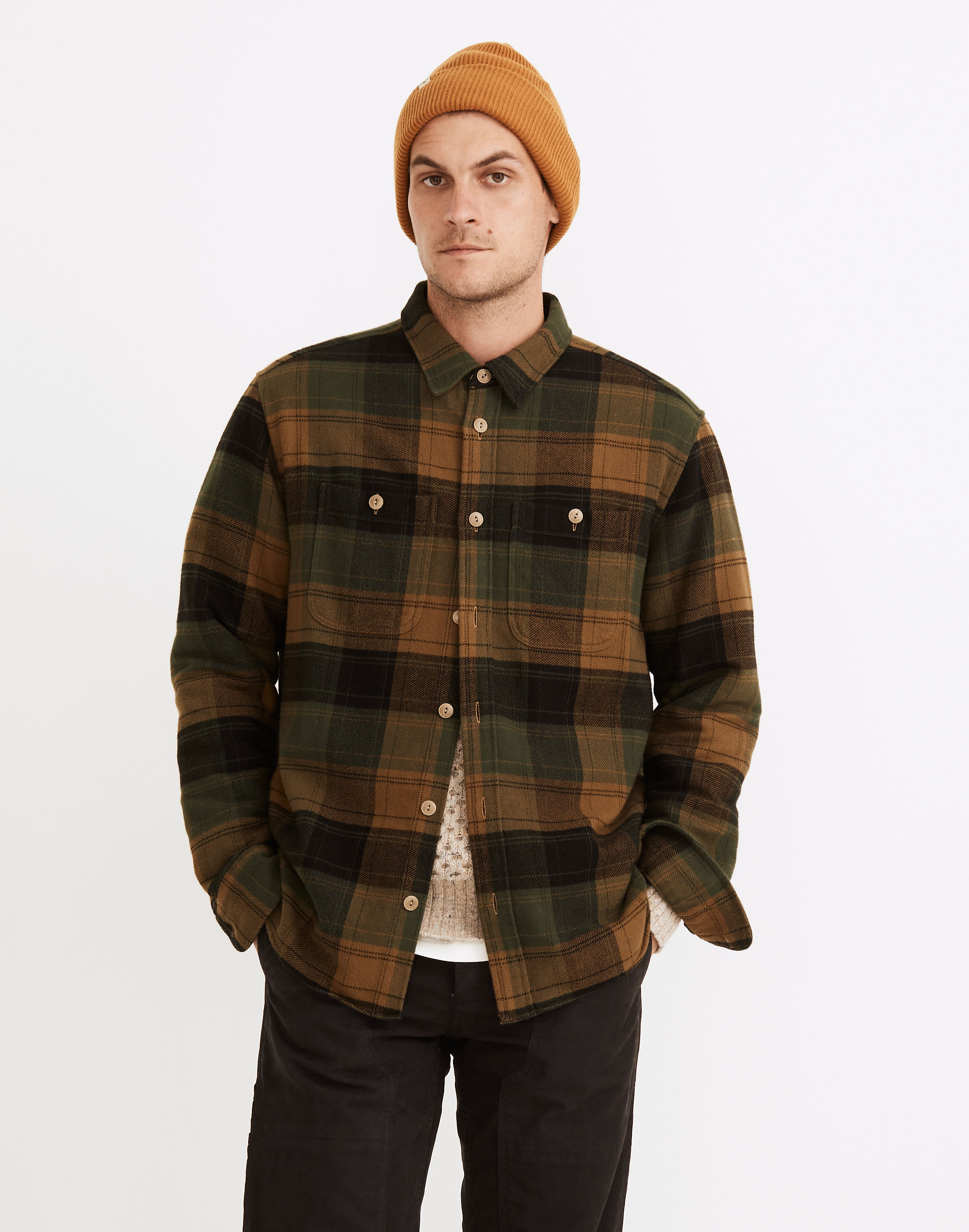 Brushed Flannel Easy Long-Sleeve Shirt in Plaid | Madewell