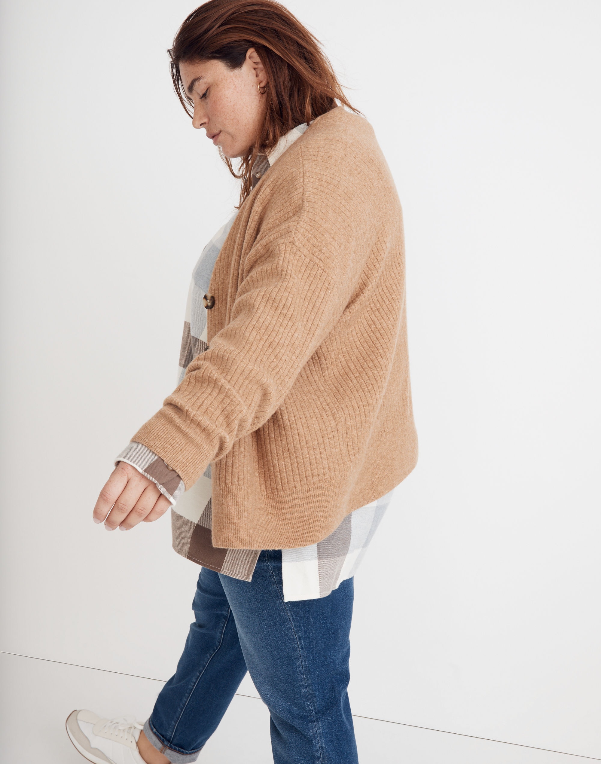 Plus Cameron Ribbed Cardigan Sweater Coziest Yarn | Madewell