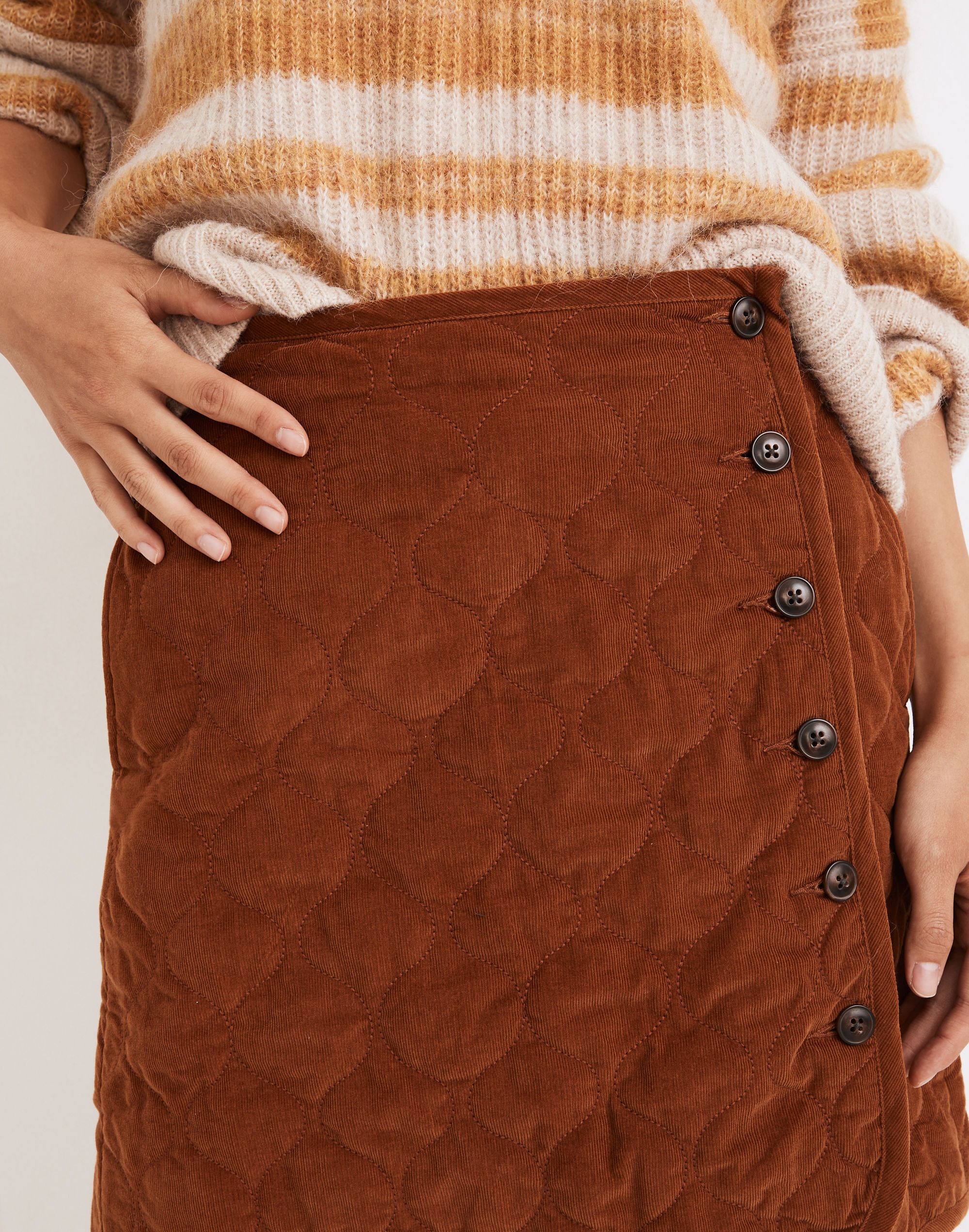 Corduroy Quilted Mini Skirt | Madewell