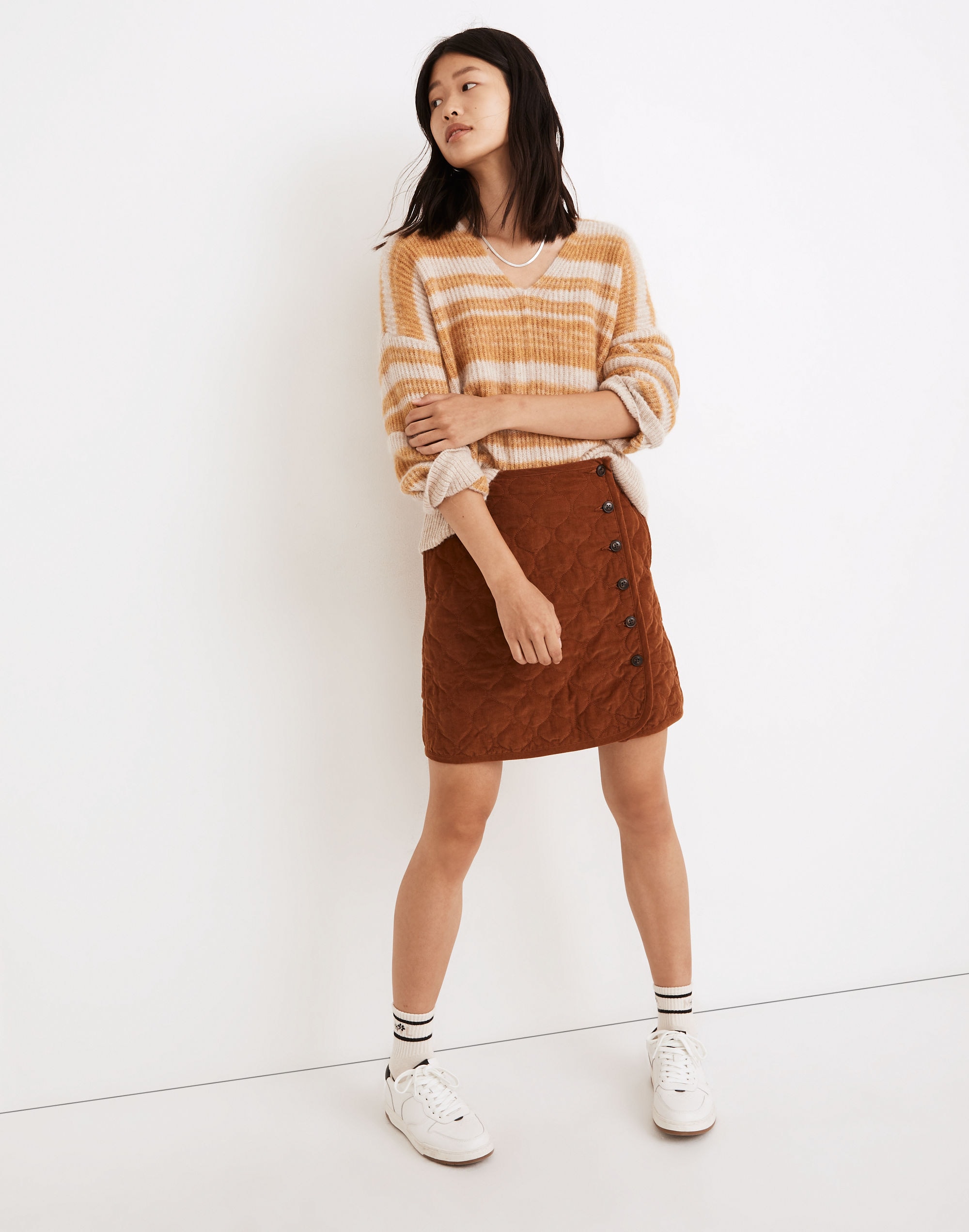 Corduroy Quilted Mini Skirt | Madewell