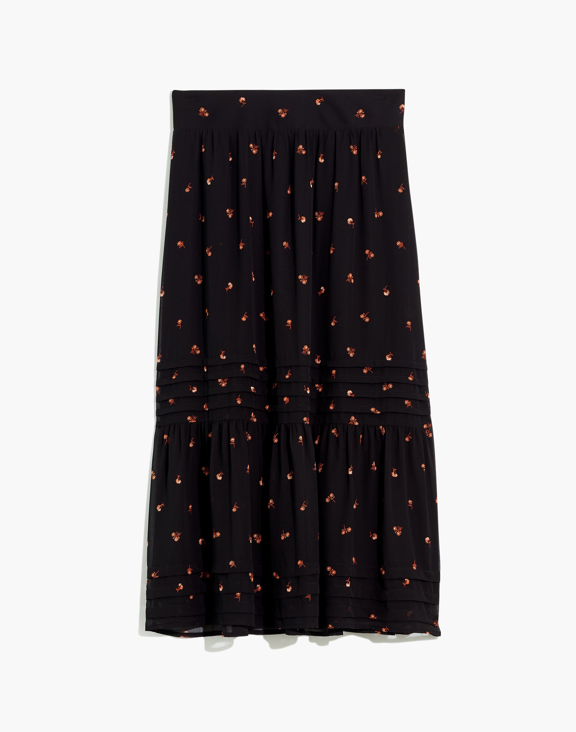 (Re)sourced Georgette Pintuck Maxi Skirt in Amie Floral
