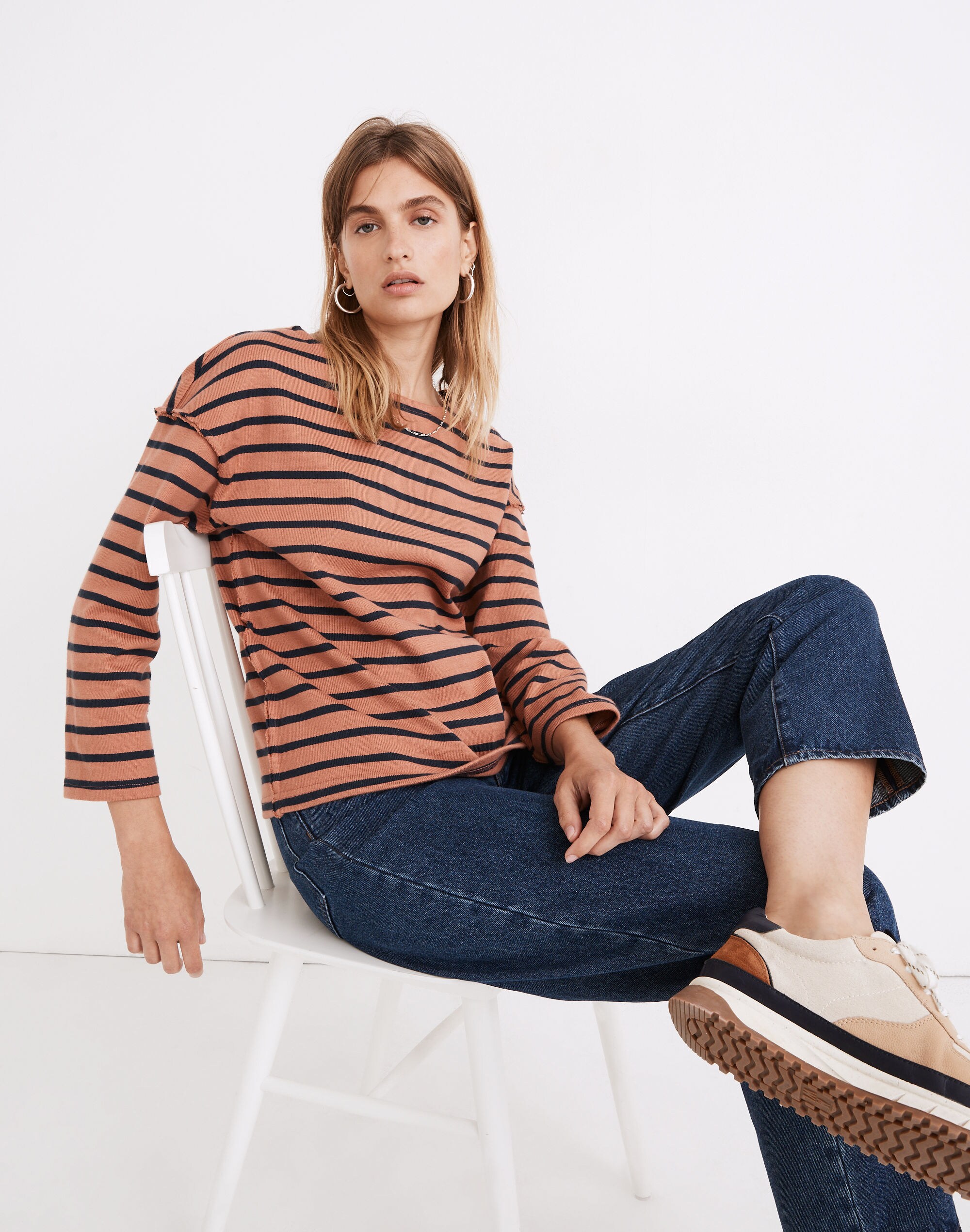 Luxe Long-Sleeve Tee Casler Stripe | Madewell