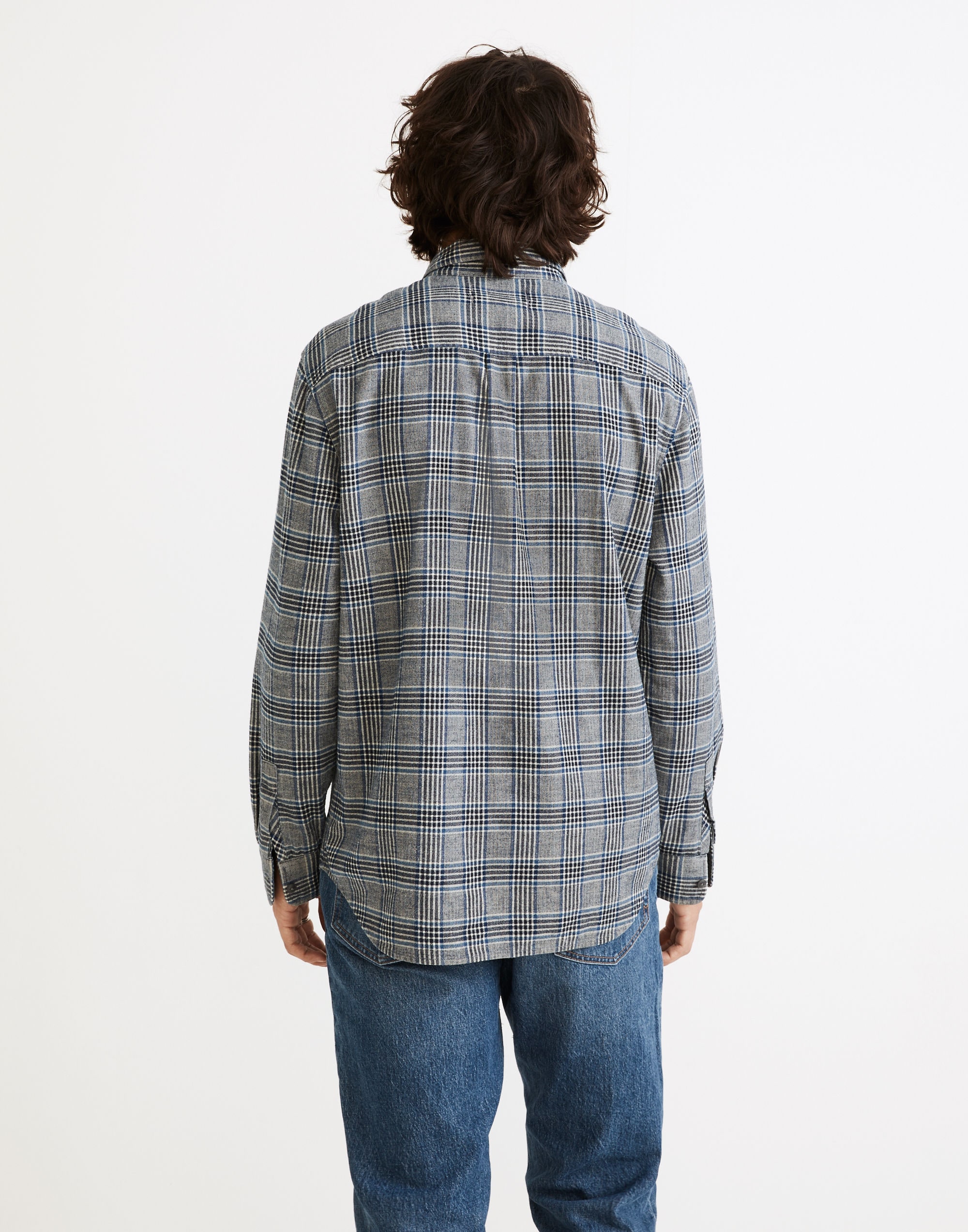 Perfect Long-Sleeve Shirt Indigo Plaid | Madewell