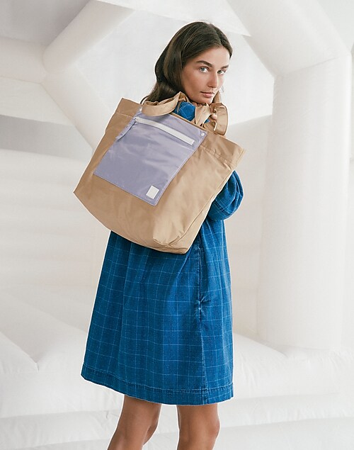 The Packable Tote - Noon Blue  Reusable tote bag made from recycled  materials