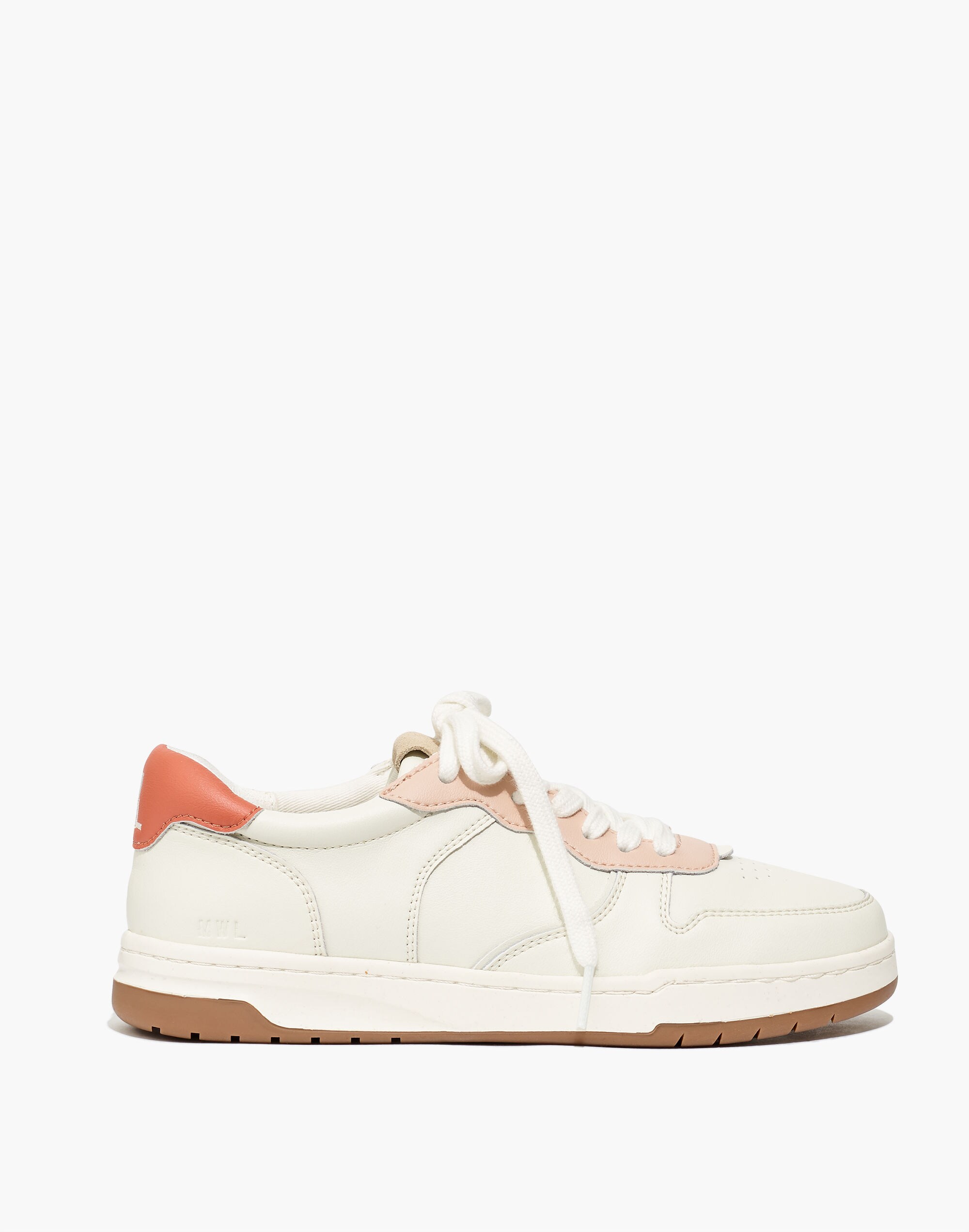 Court Sneakers in White and Pink Leather | Madewell