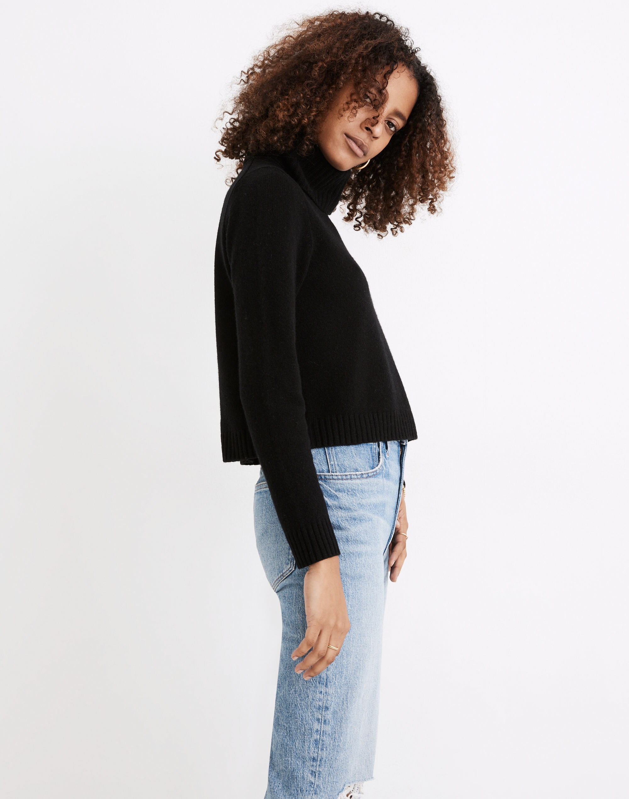 (Re)sourced Cashmere Crop Turtleneck Sweater | Madewell