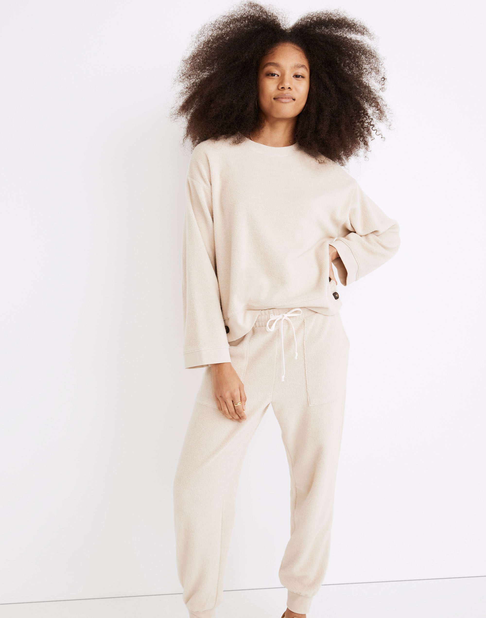 (Re)sourced Brushed Side-Button Relaxed Sweatshirt | Madewell