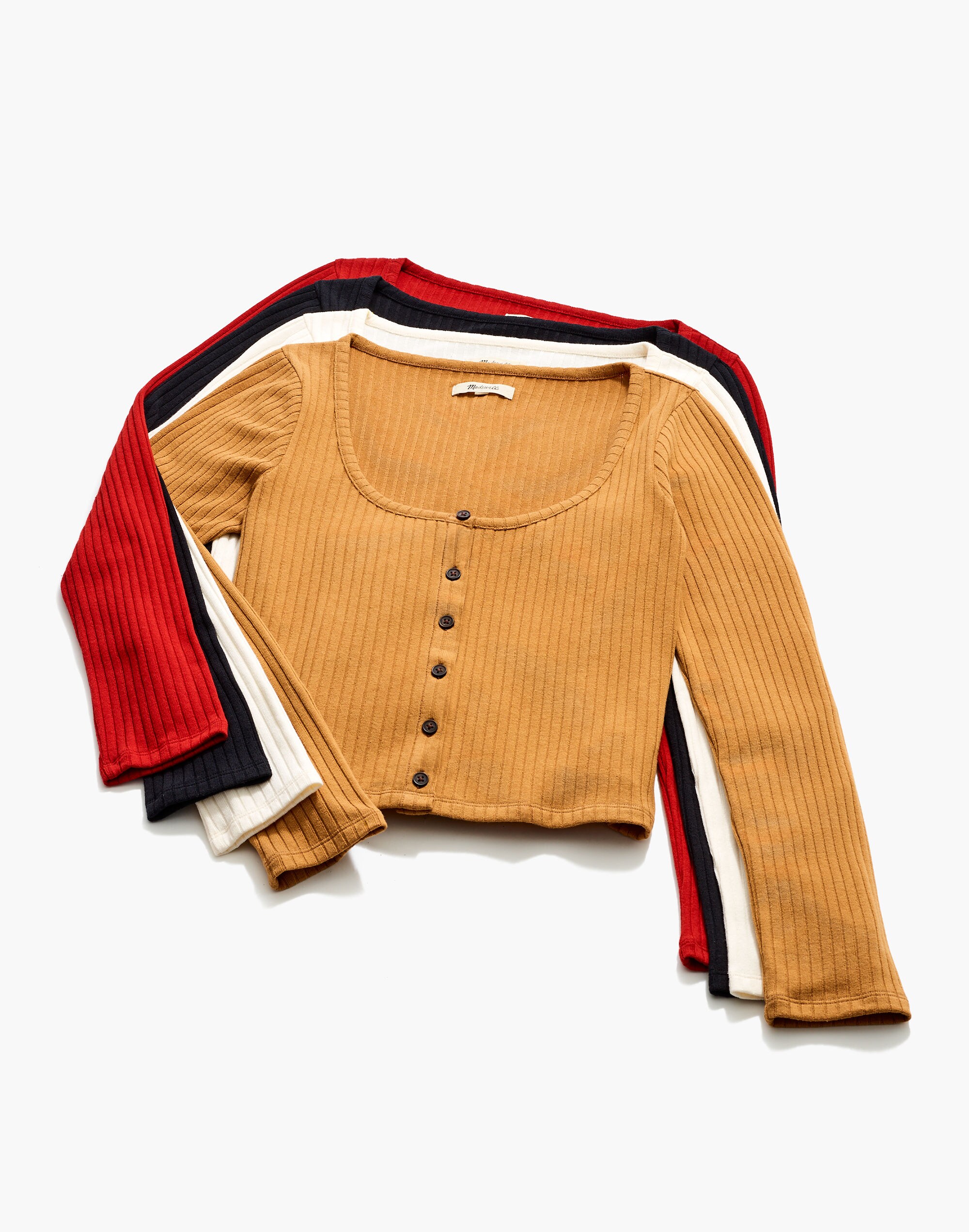 Ribbed Cardigan Crop Tee | Madewell