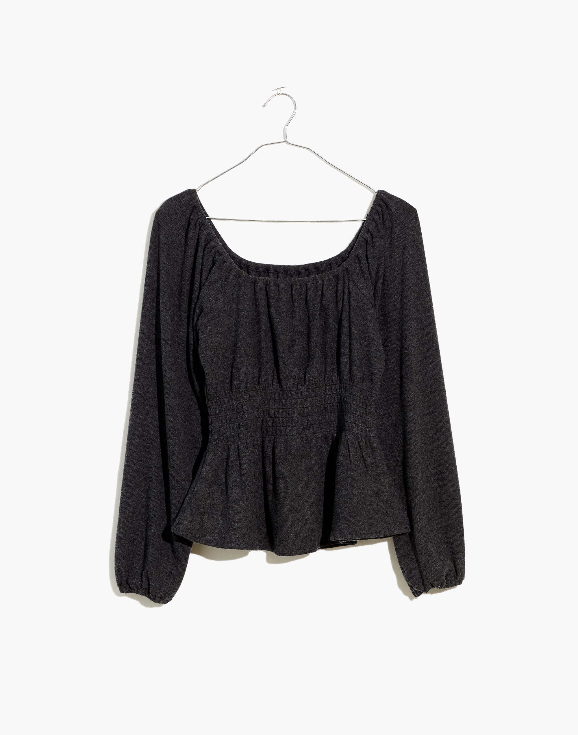 Plush Square-Neck Smocked Top | Madewell