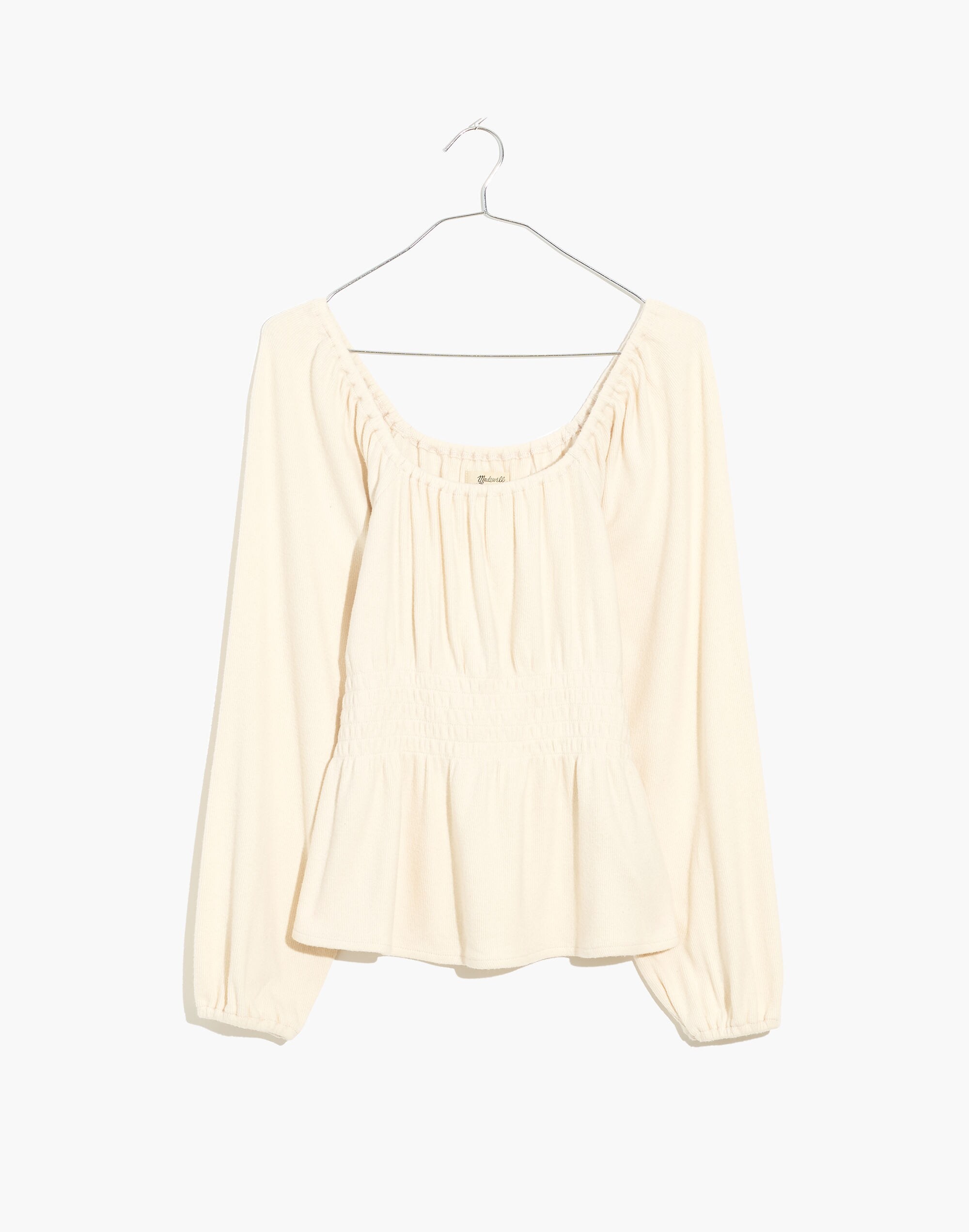 Plush Square-Neck Smocked Top | Madewell