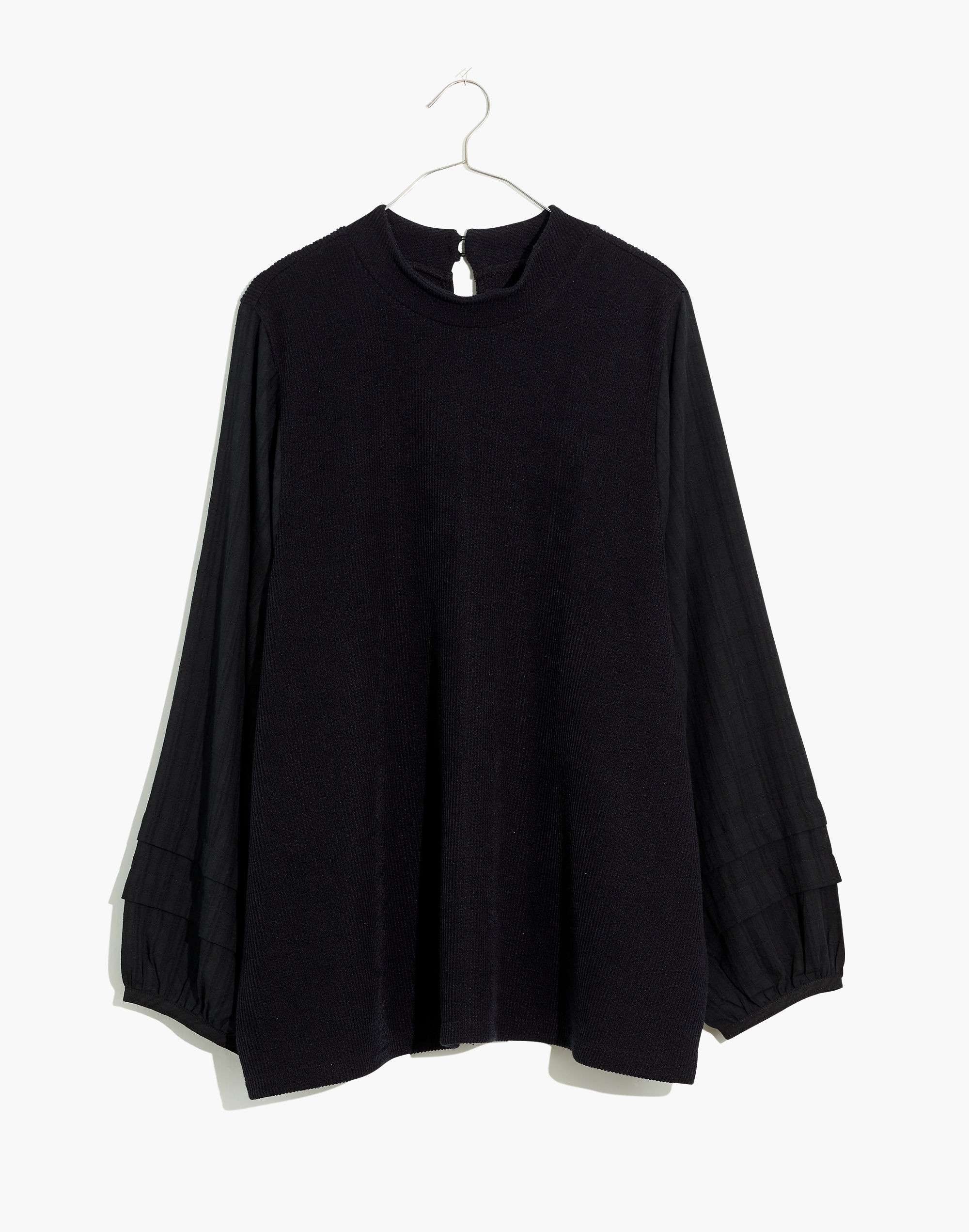 Weavemix Mockneck Bubble-Sleeve Top | Madewell